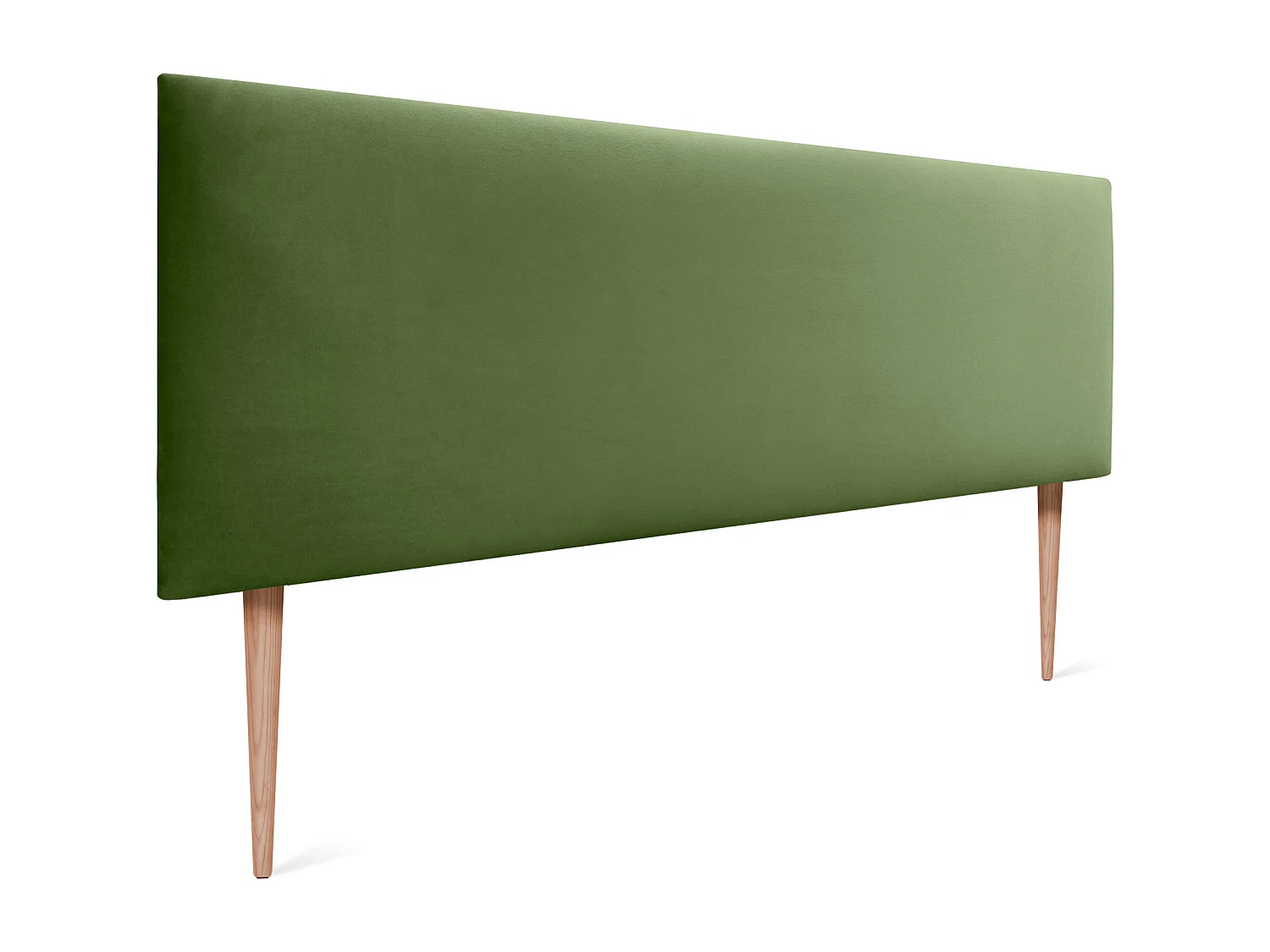 DHOME Tête de Lit Velours Lisse 150x105 avec Pieds de Lit 150/160 - Vert Jungle
