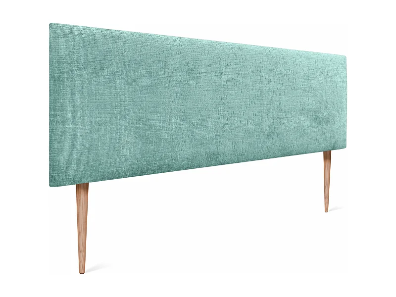 DHOME Cabecero de Lana Natural 135x105cm con Patas Camas 120/135 - Verde Agua