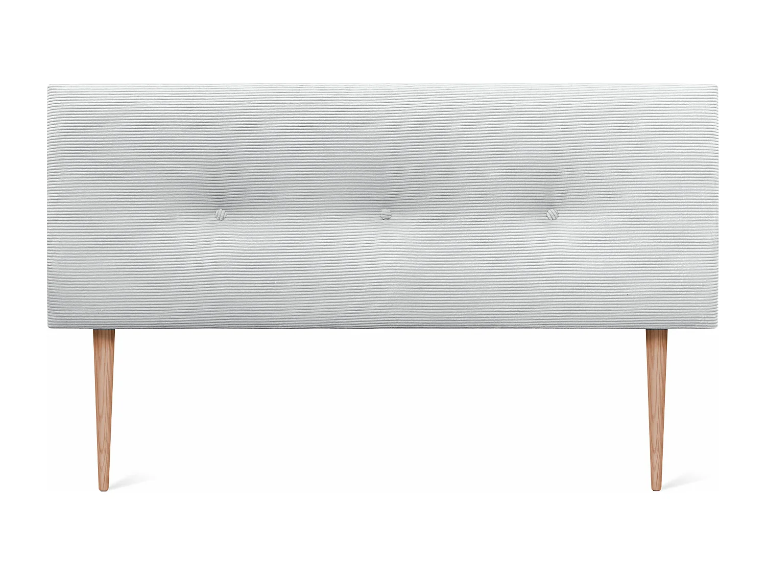 DHOME Tête de Lit Velours Côtelé Uni avec Boutons 150x105 avec Pieds de Lit 150/160 - Blanc