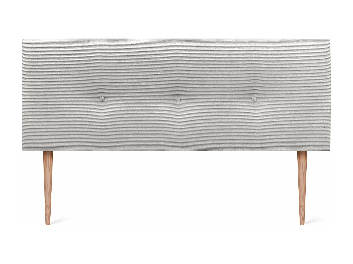 DHOME Tête de Lit Velours Côtelé Uni avec Boutons 160x115 avec Pieds de Lit 150/160 - Blanc Os