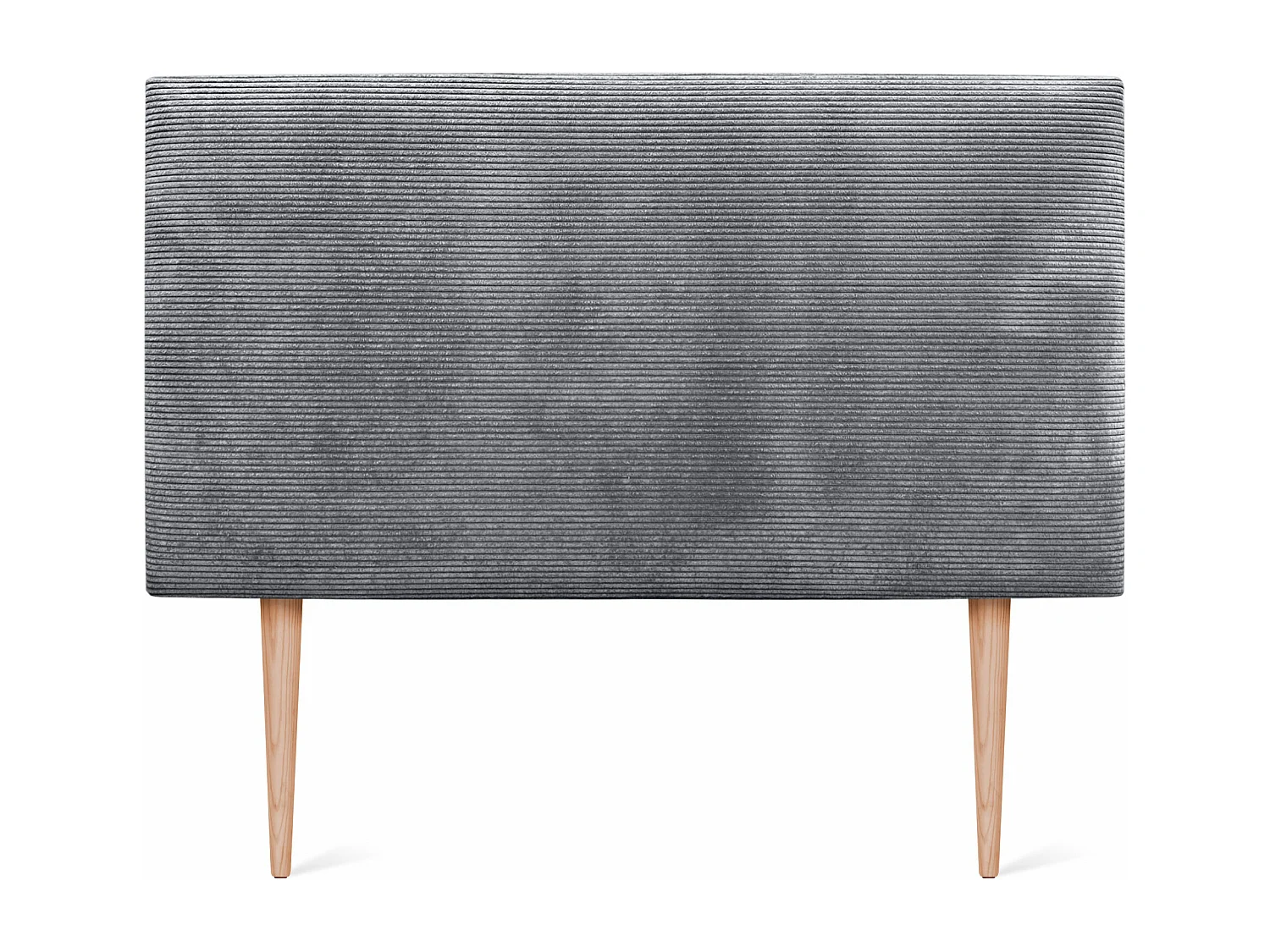 DHOME Tête de Lit Velours Côtelé Uni 90x115 avec Pieds de Lit 80/90 - Gris Foncé