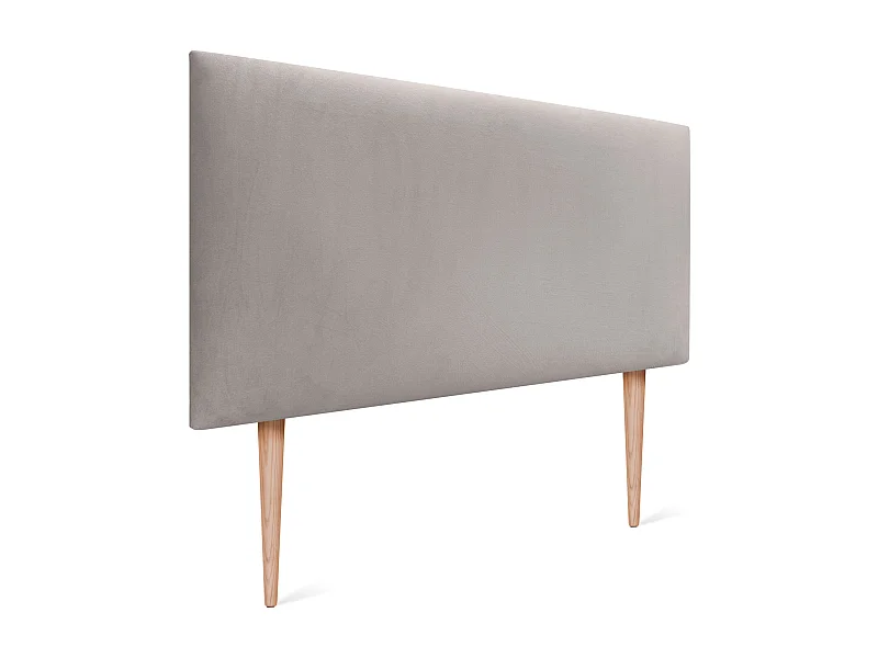 DHOME Tête de Lit Velours Lisse 105x105 avec Pieds de Lit 105 - Beige