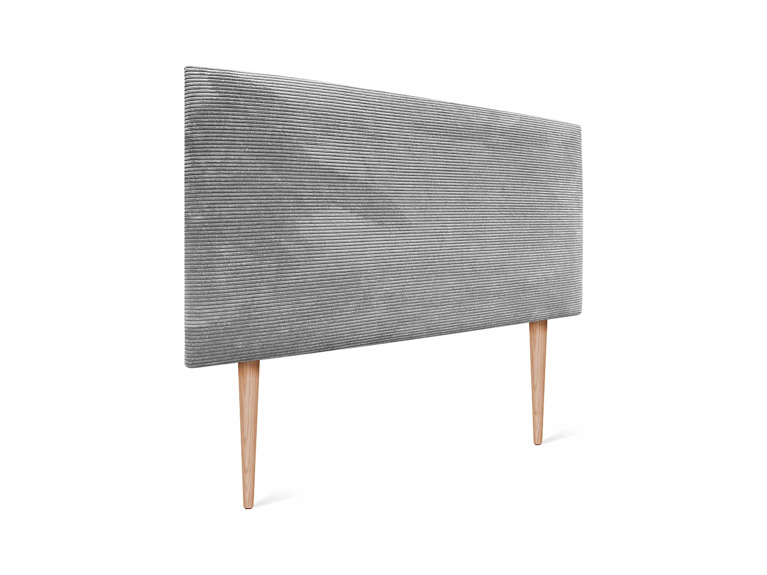 DHOME Tête de Lit Velours Côtelé Uni 110x115 avec Pieds de Lit 105 - Gris