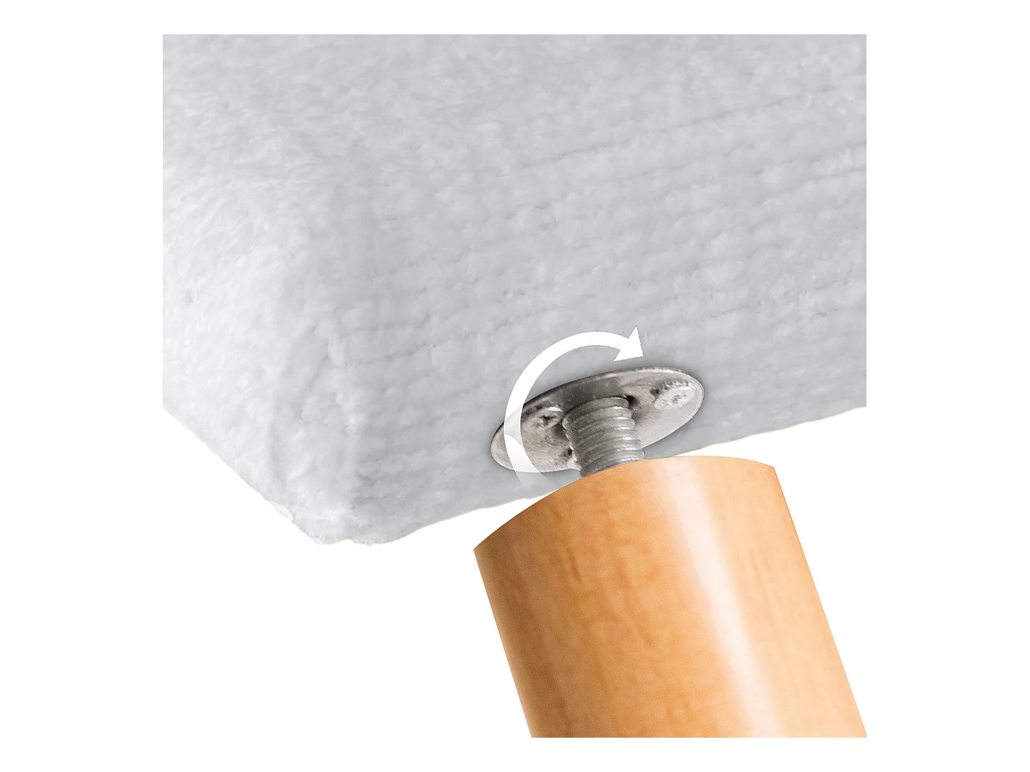 DHOME Tête de Lit Laine Naturelle 160x105cm avec Pieds de Lit 150/160 - Blanc