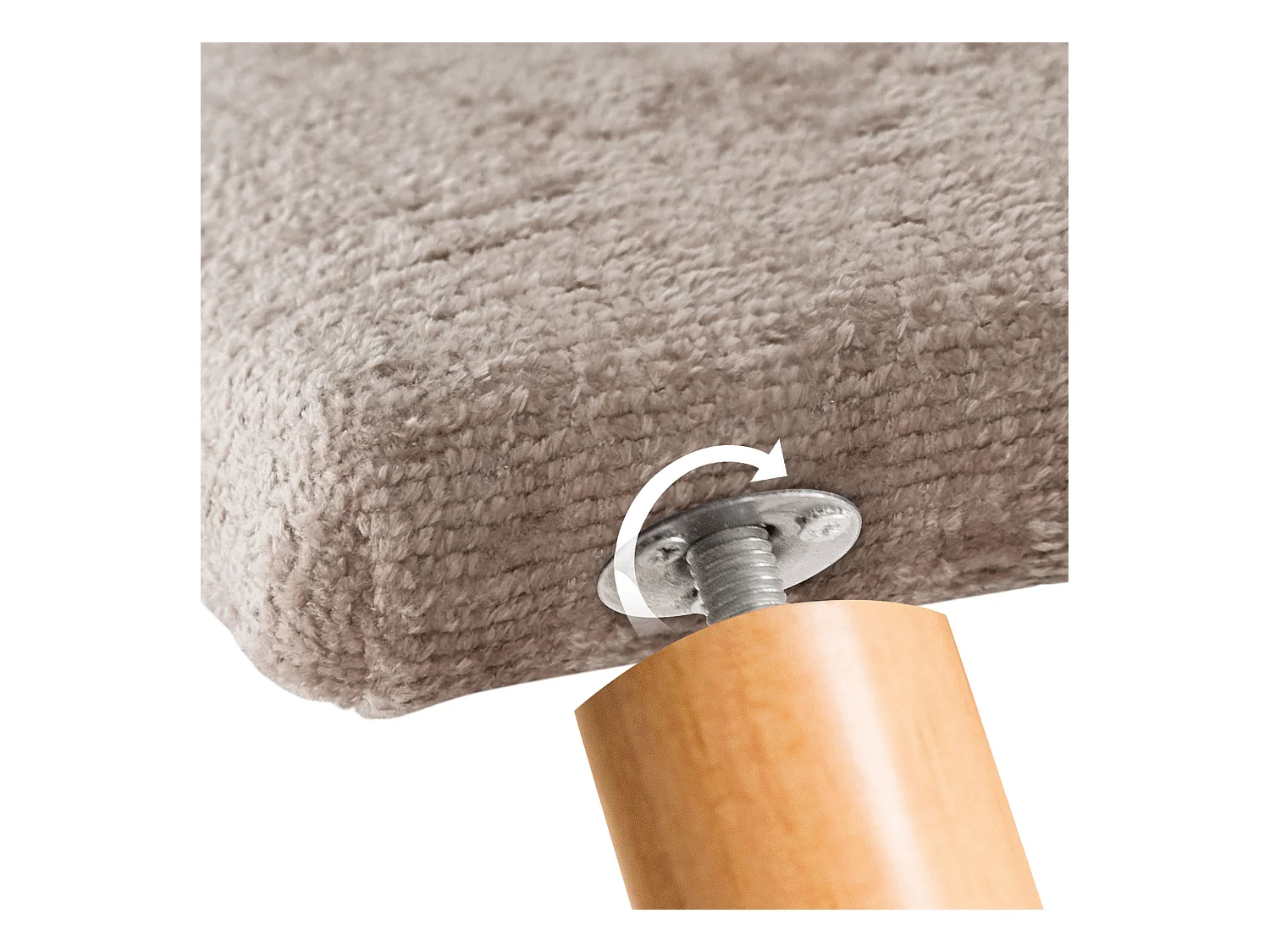 DHOME Hoofdeinde van natuurlijke wol 90x105cm met bedpoten 80/90 - Lichtbruin