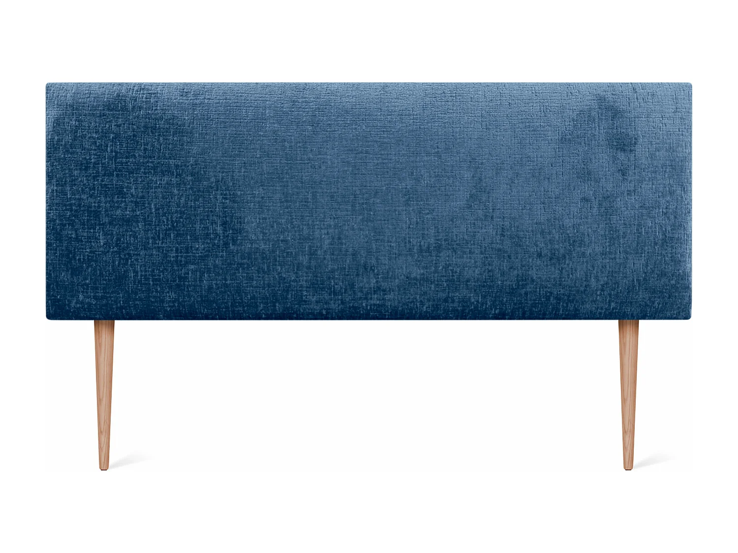 DHOME Tête de Lit Laine Naturelle 135x105cm avec Pieds de Lit 120/135 - Bleu
