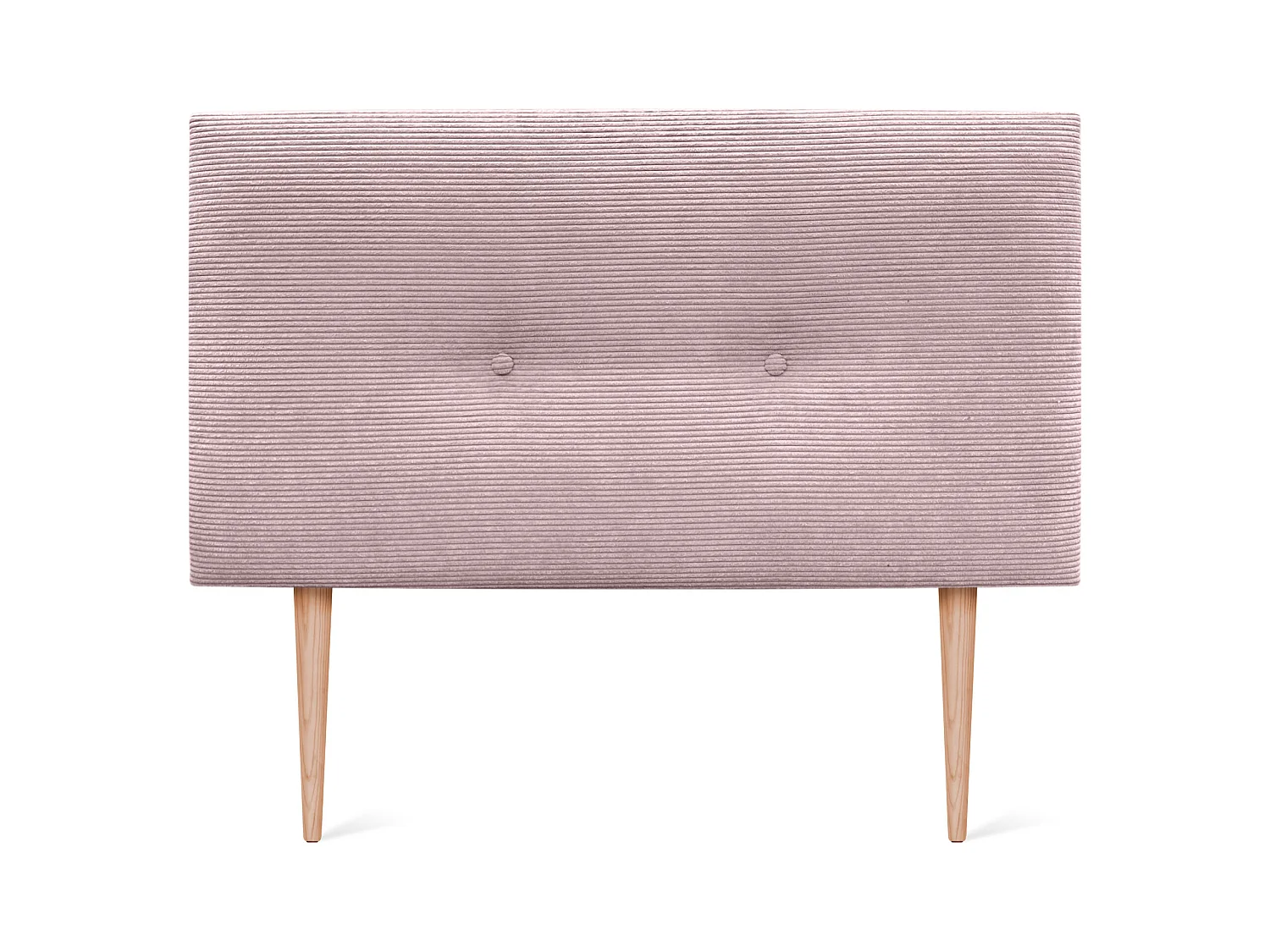 DHOME Testiera in velluto a coste tinta unita con bottoni 105x105 cm con gambe letto 105 - Rosa pallido