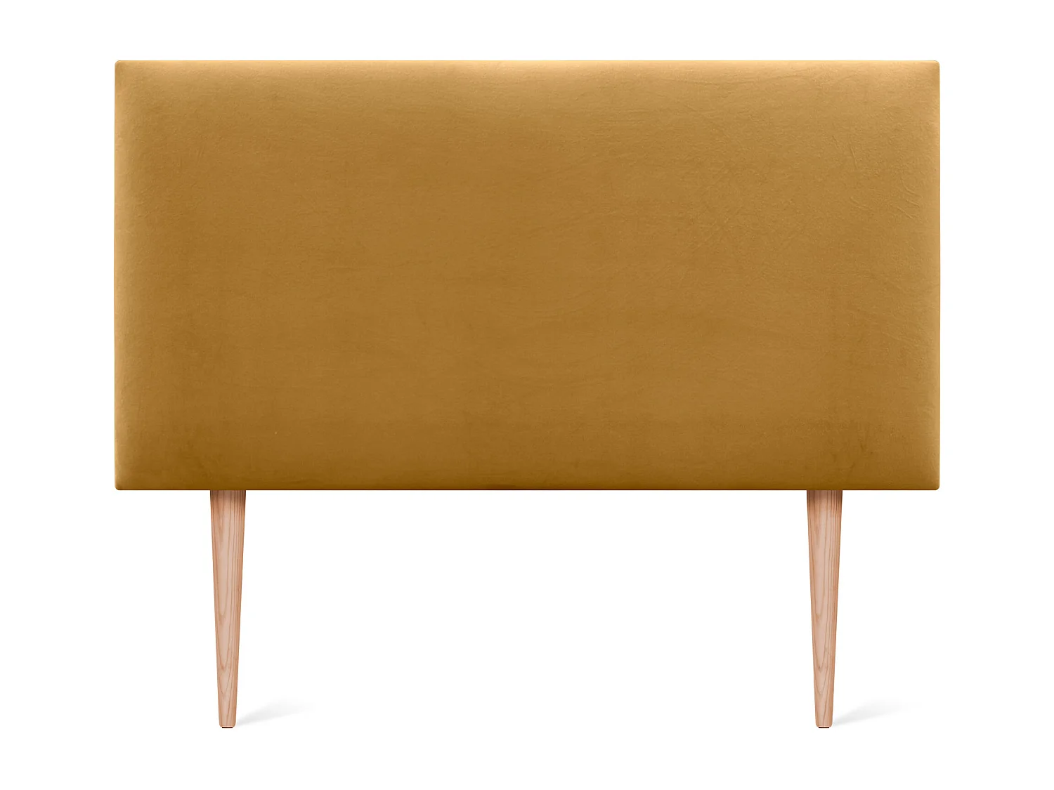 DHOME Tête de Lit Velours Lisse 90x105 avec Pieds de Lit 80/90 - Moutarde