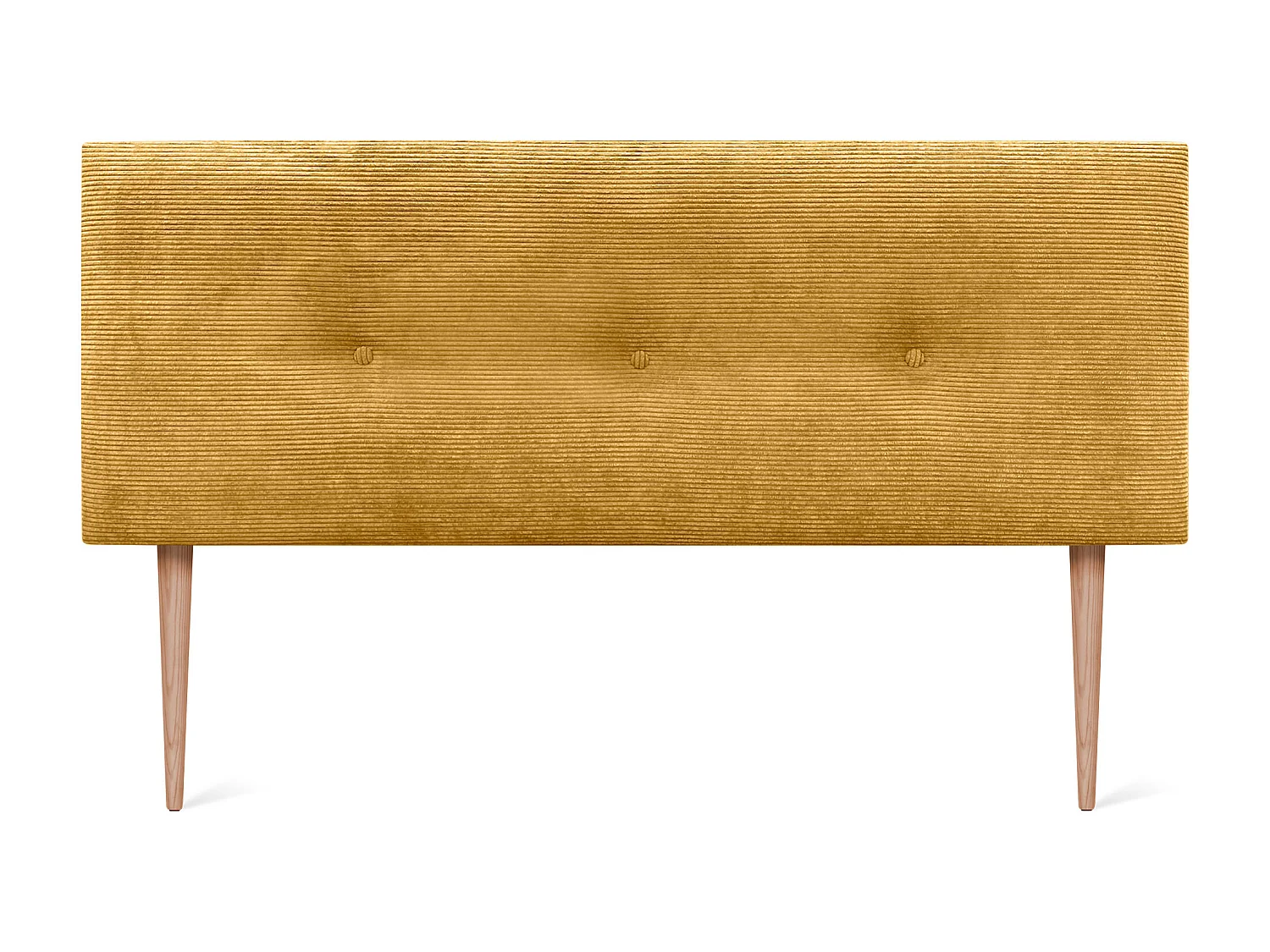 DHOME Cabeceira de veludo liso com botões 145x105 com pernas de cama 120/135/140 - Mostarda