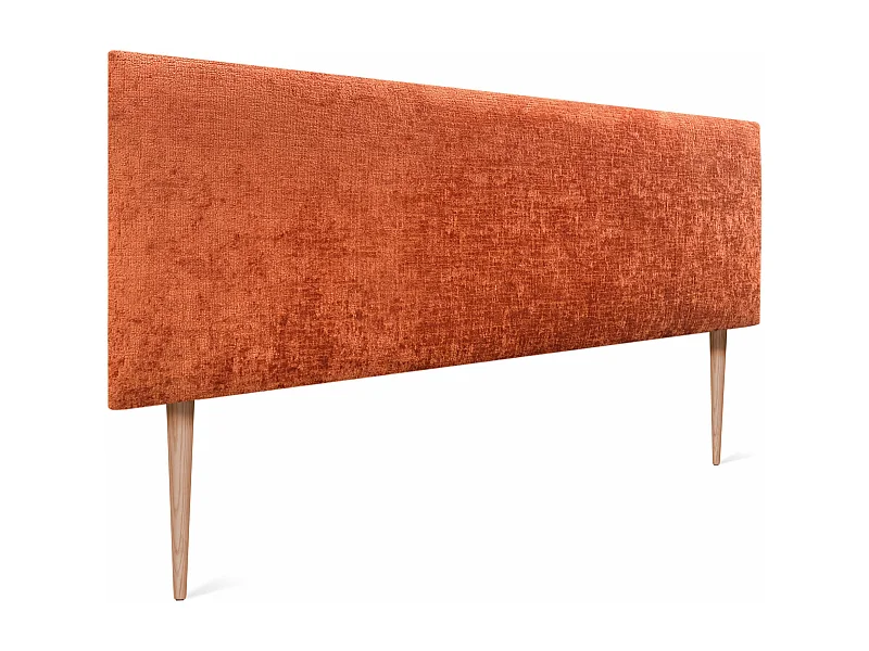 DHOME Testiera in Lana Naturale 135x105 cm con Gambe Letto 120/135 - Arancione