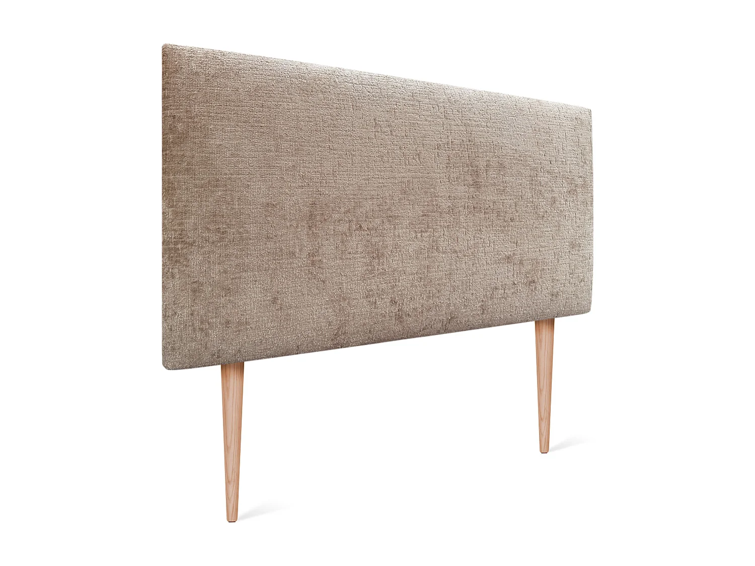 DHOME Tête de Lit Laine Naturelle 110x105cm avec Pieds de Lit 105/110 - Marron Clair