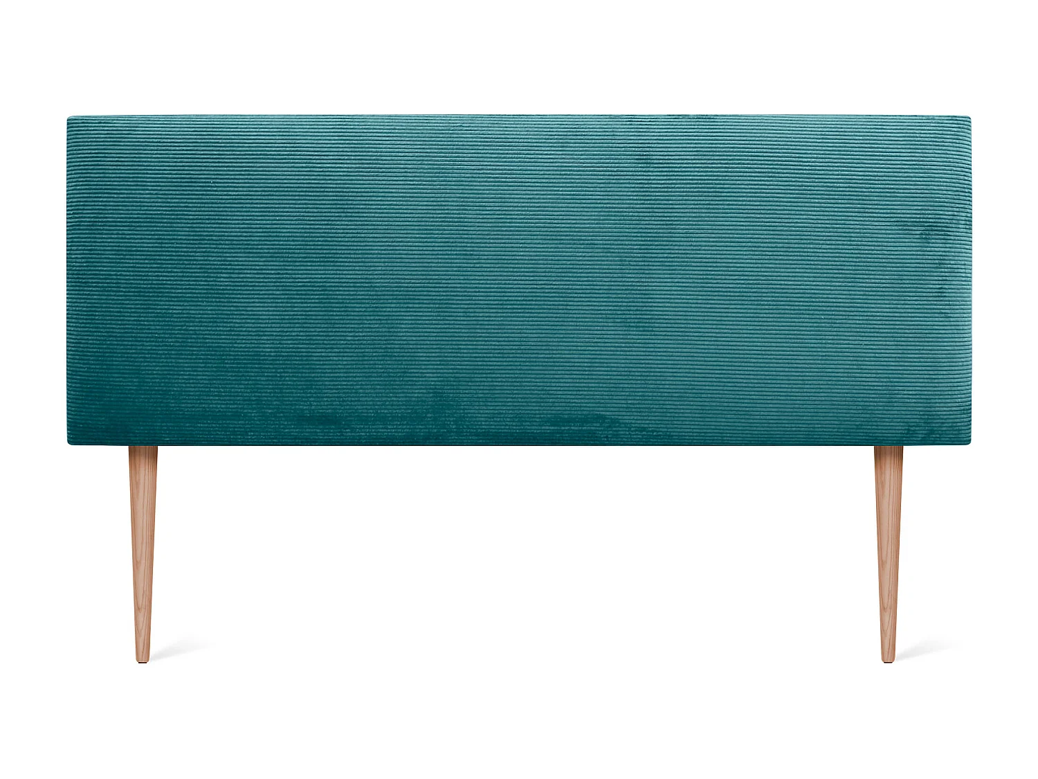 DHOME Testiera in velluto a coste tinta unita 135x115 con gambe letto 120/135/140 - Turchese