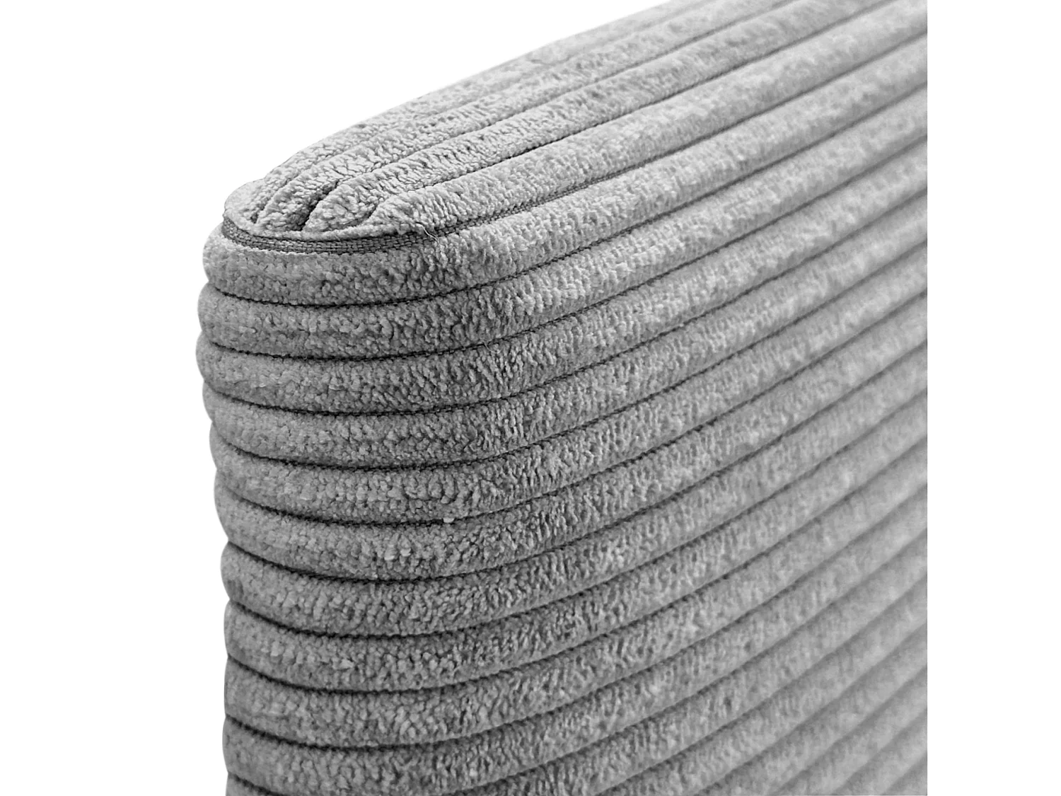 DHOME Tête de Lit Velours Côtelé Uni 150x115 avec Pieds de Lit 150/160 - Gris