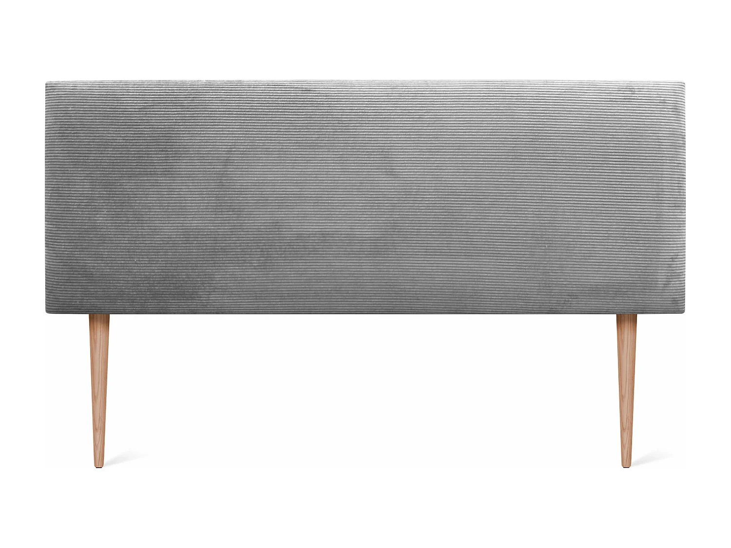 DHOME Tête de Lit Velours Côtelé Uni 150x115 avec Pieds de Lit 150/160 - Gris