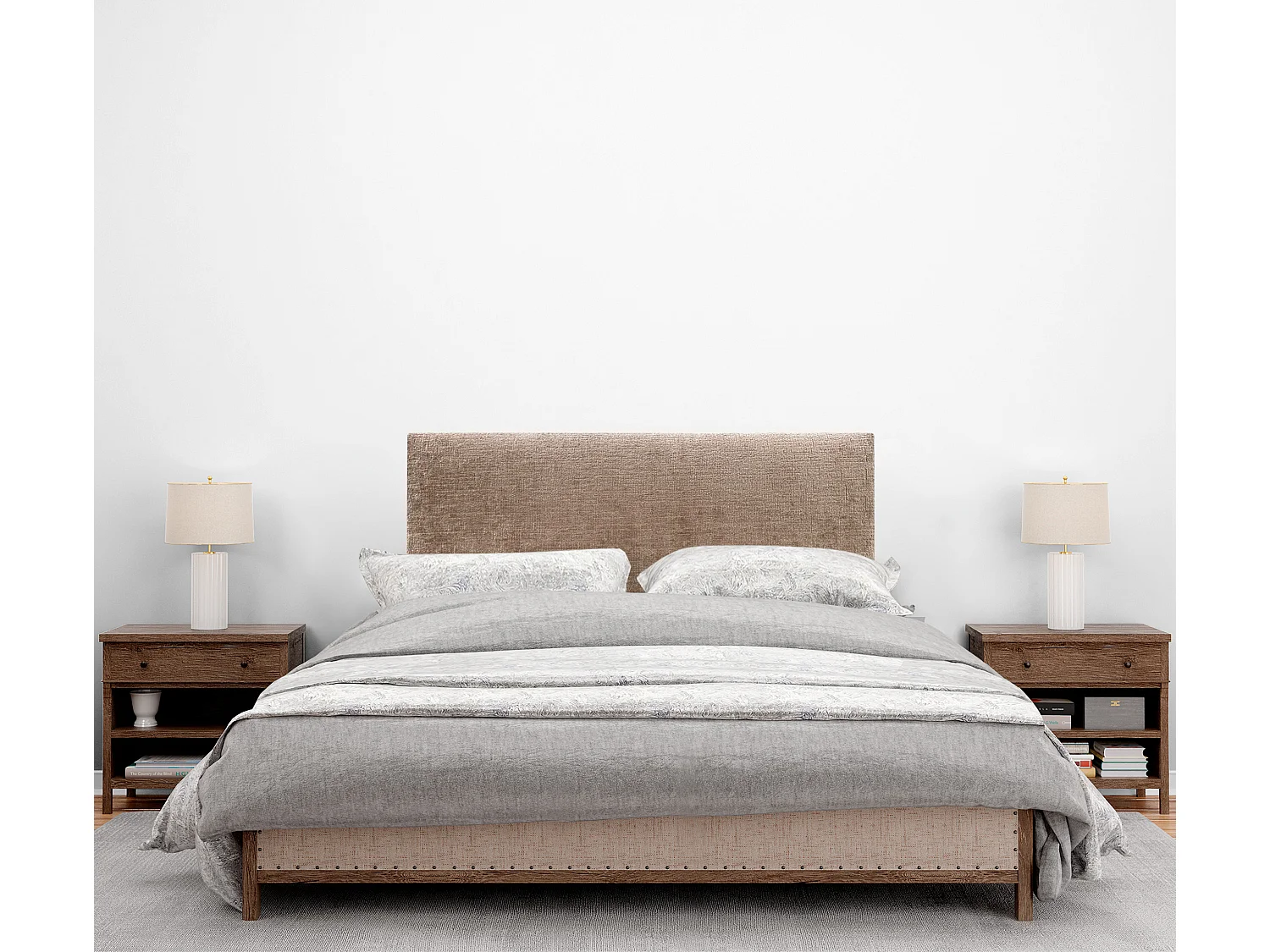 DHOME Kopfteil aus Naturwolle, 110 x 50 cm, für 105/110 Betten – Braun