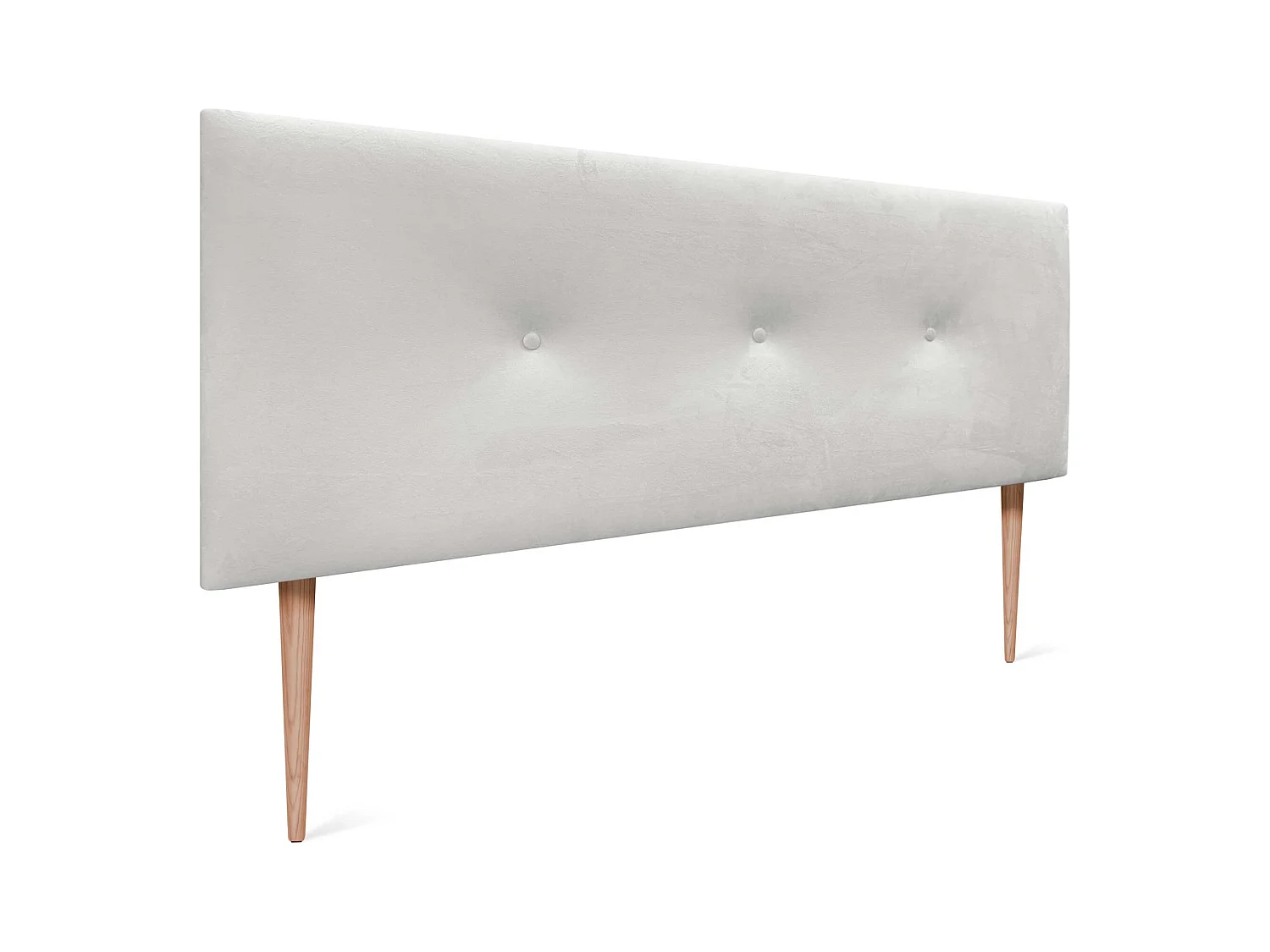 DHOME Tête de Lit Velours Lisse avec Boutons 160x105 avec Pieds de Lit 150/160 - Blanc