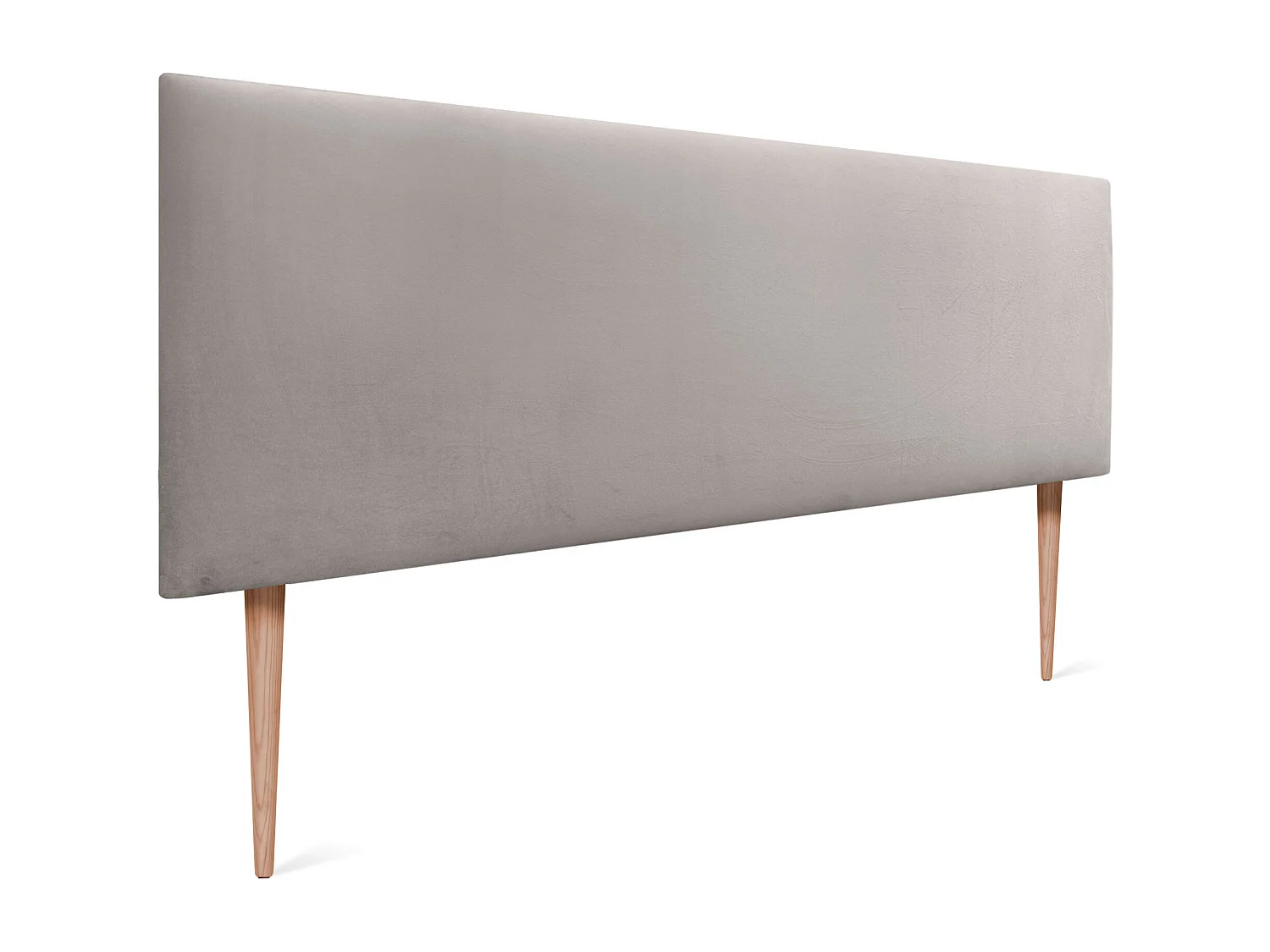 DHOME Testiera in Velluto Liscio 145x115 con Gambe Letto 120/135/140 - Beige