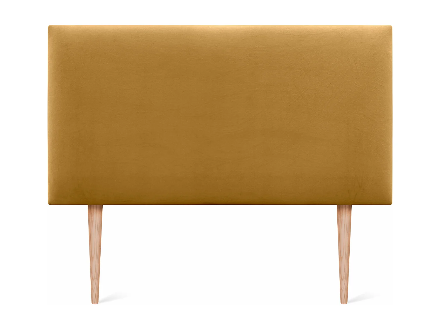 DHOME Glad fluwelen hoofdbord 80x105 met bedpoten 80/90 - Mosterd