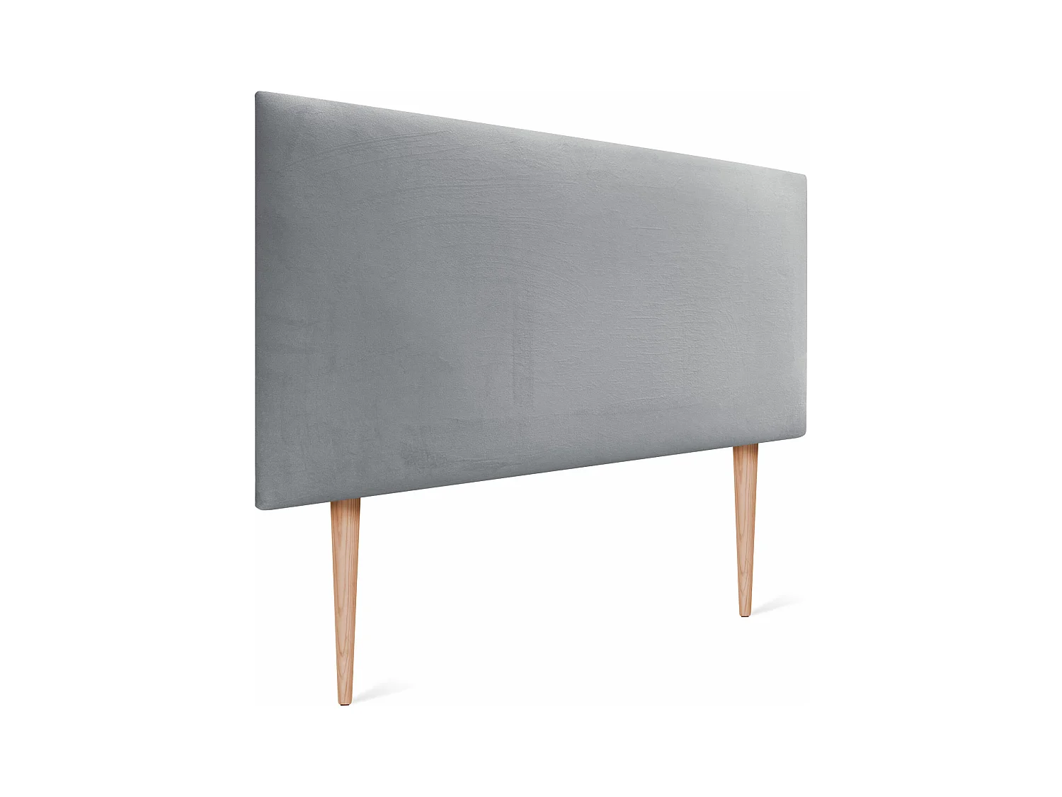 DHOME Glad fluwelen hoofdeinde 110x115 met bedpoten 105 - Lichtgrijs