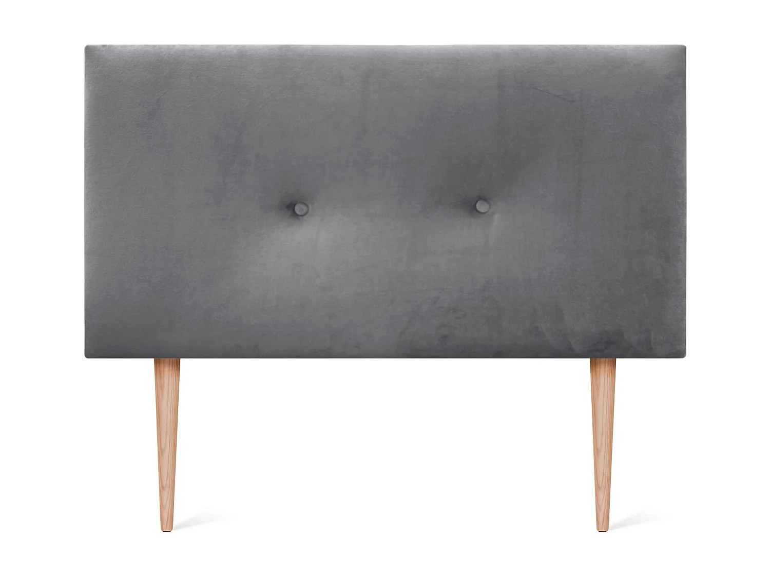 DHOME Tête de Lit Velours Lisse avec Boutons 90x105 avec Pieds de Lit 80/90 - Gris Cendré