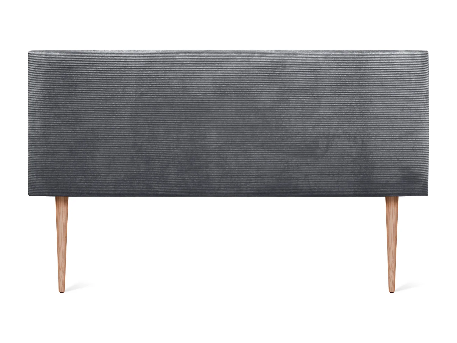 DHOME Tête de Lit Velours Côtelé Uni 135x105 avec Pieds de Lit 120/135/140 - Gris Foncé