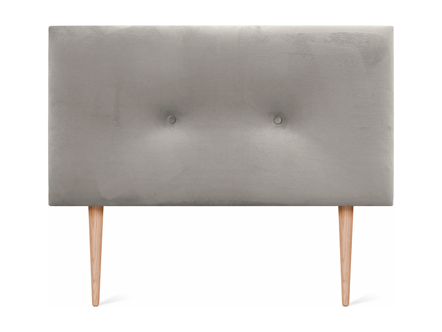 DHOME Tête de Lit Velours Lisse avec Boutons 110x115 avec Pieds de Lit 105 - Beige