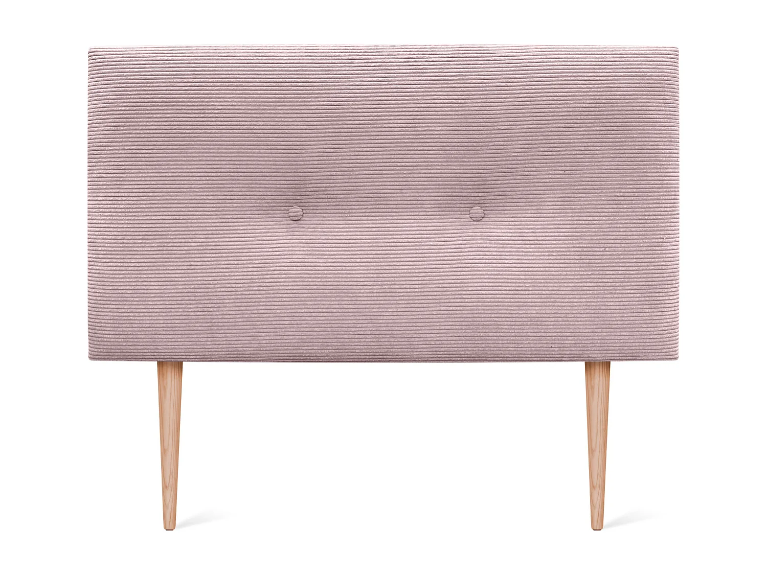 DHOME Tête de Lit Velours Côtelé Uni avec Boutons 95x115 avec Pieds de Lit 80/90 - Rose Pâle