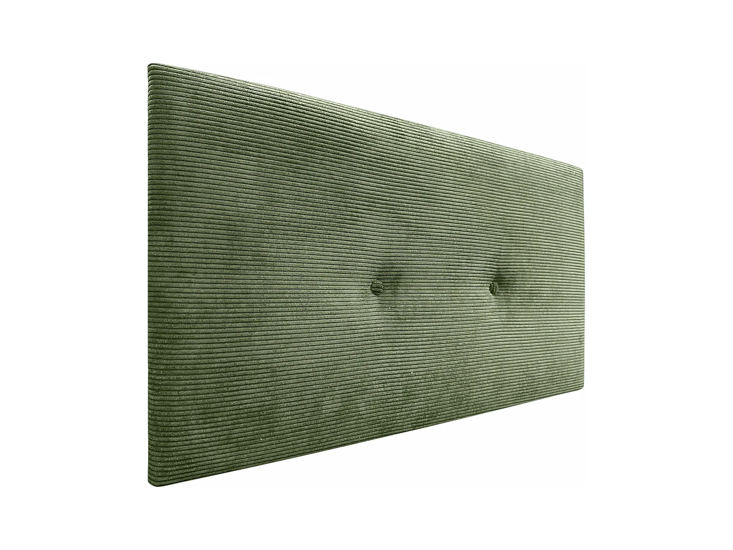 DHOME Tête de Lit Velours Côtelé Uni avec Boutons 95x60 Lits 80/90 - Vert Jungle