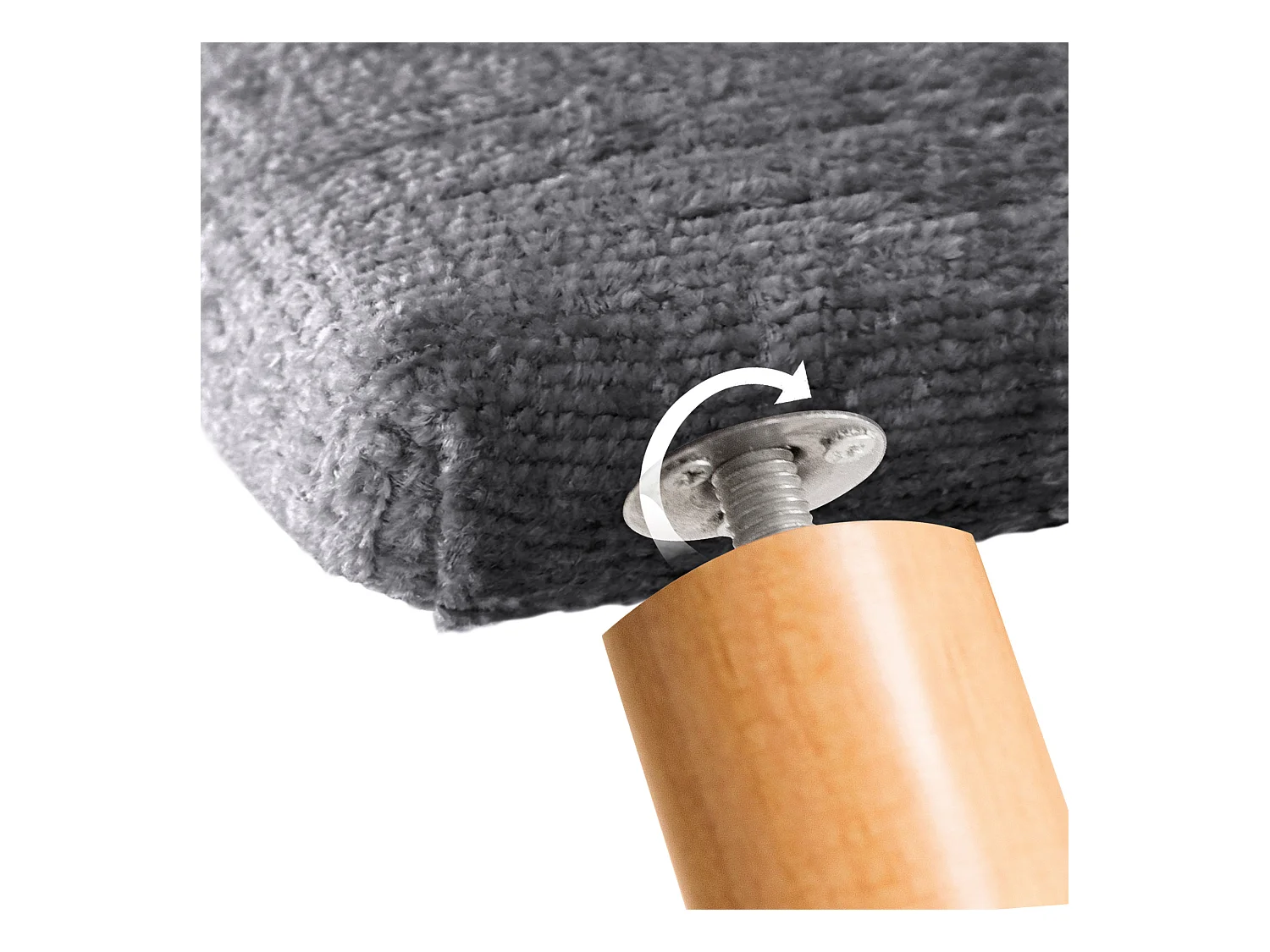 DHOME Tête de Lit Laine Naturelle 80x105cm avec Pieds de Lit 80/90 - Gris