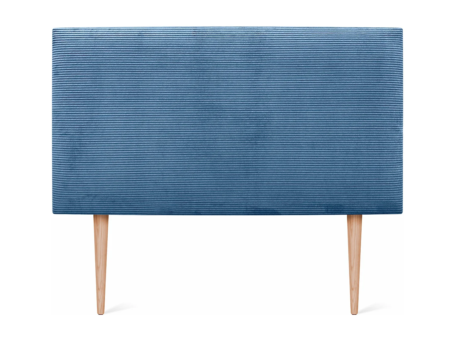 DHOME Glattes Cord-Kopfteil 95x115 mit Bettbeinen 80/90 – Blau