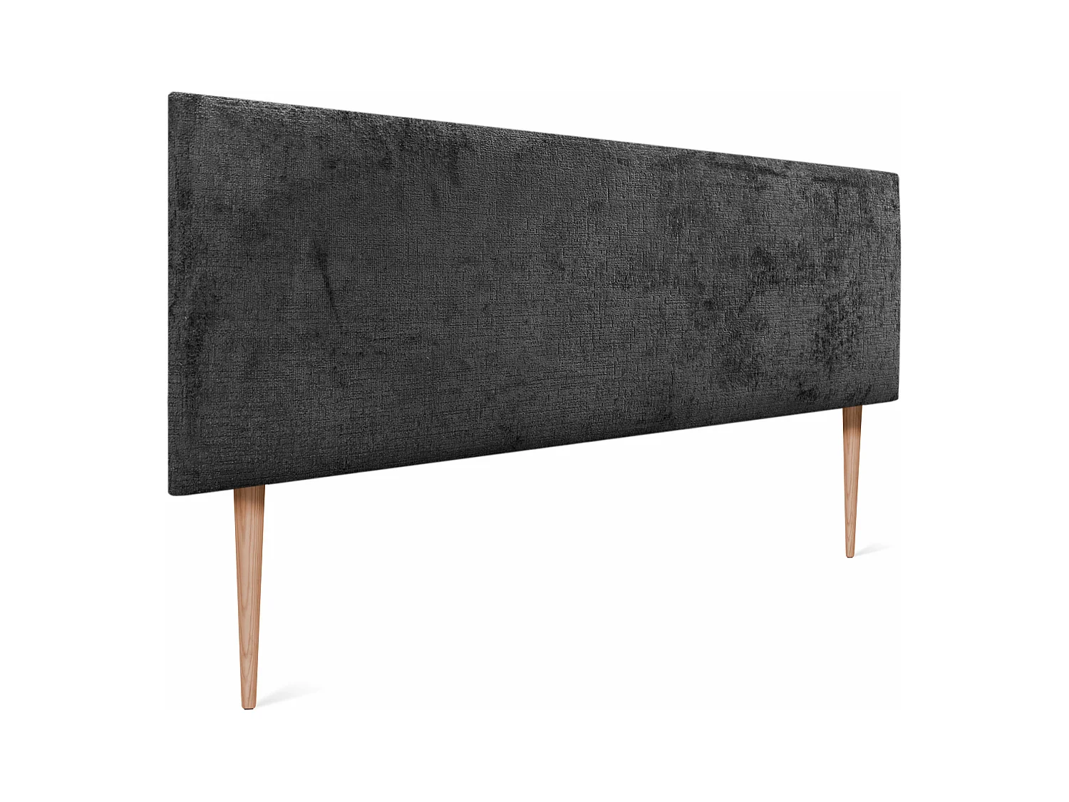 DHOME Tête de Lit Laine Naturelle 145x105cm avec Pieds de Lit 140/135 - Noir