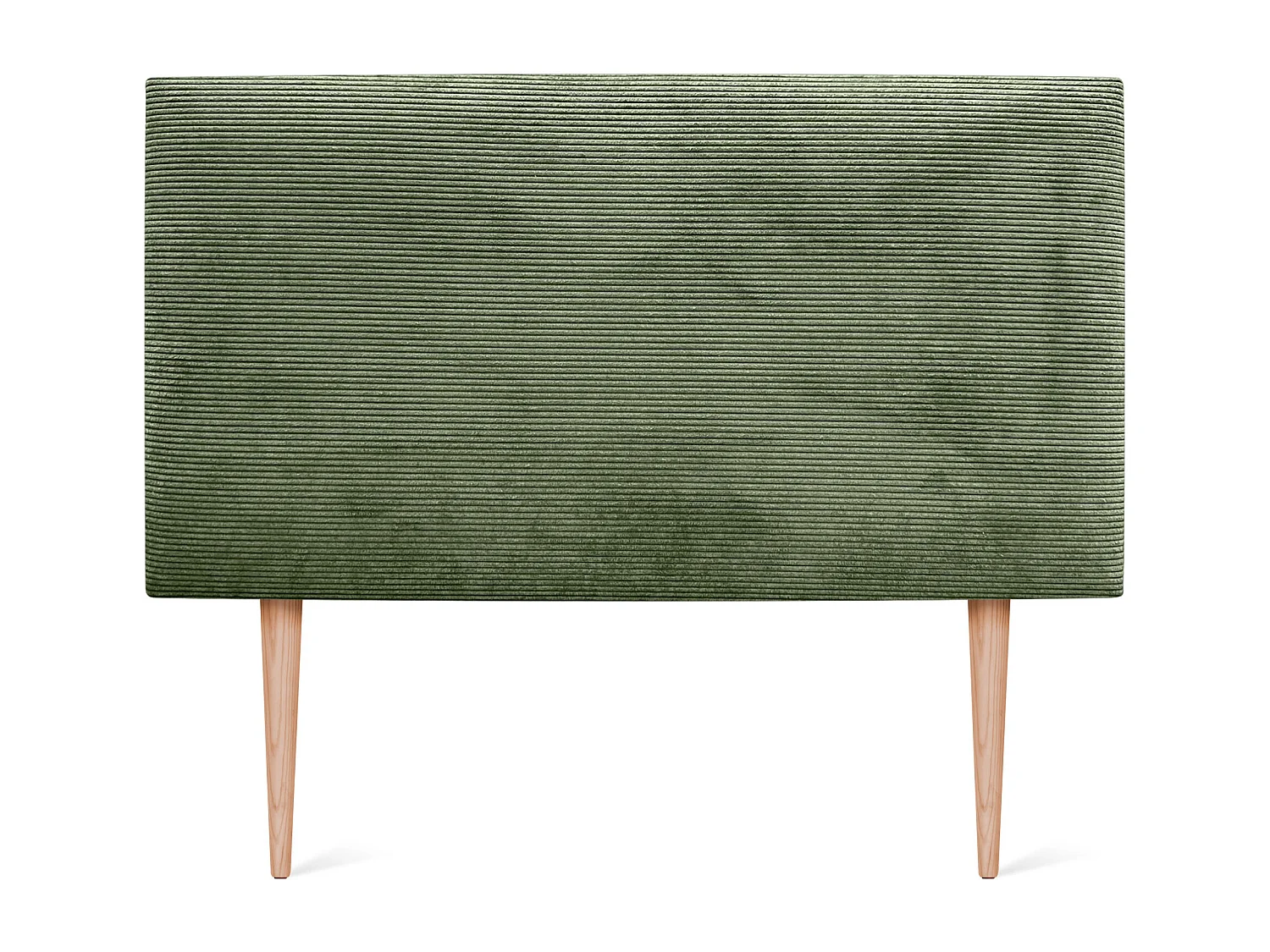 DHOME Tête de Lit Velours Côtelé Uni 80x105 avec Pieds de Lit 80/90 - Vert Jungle