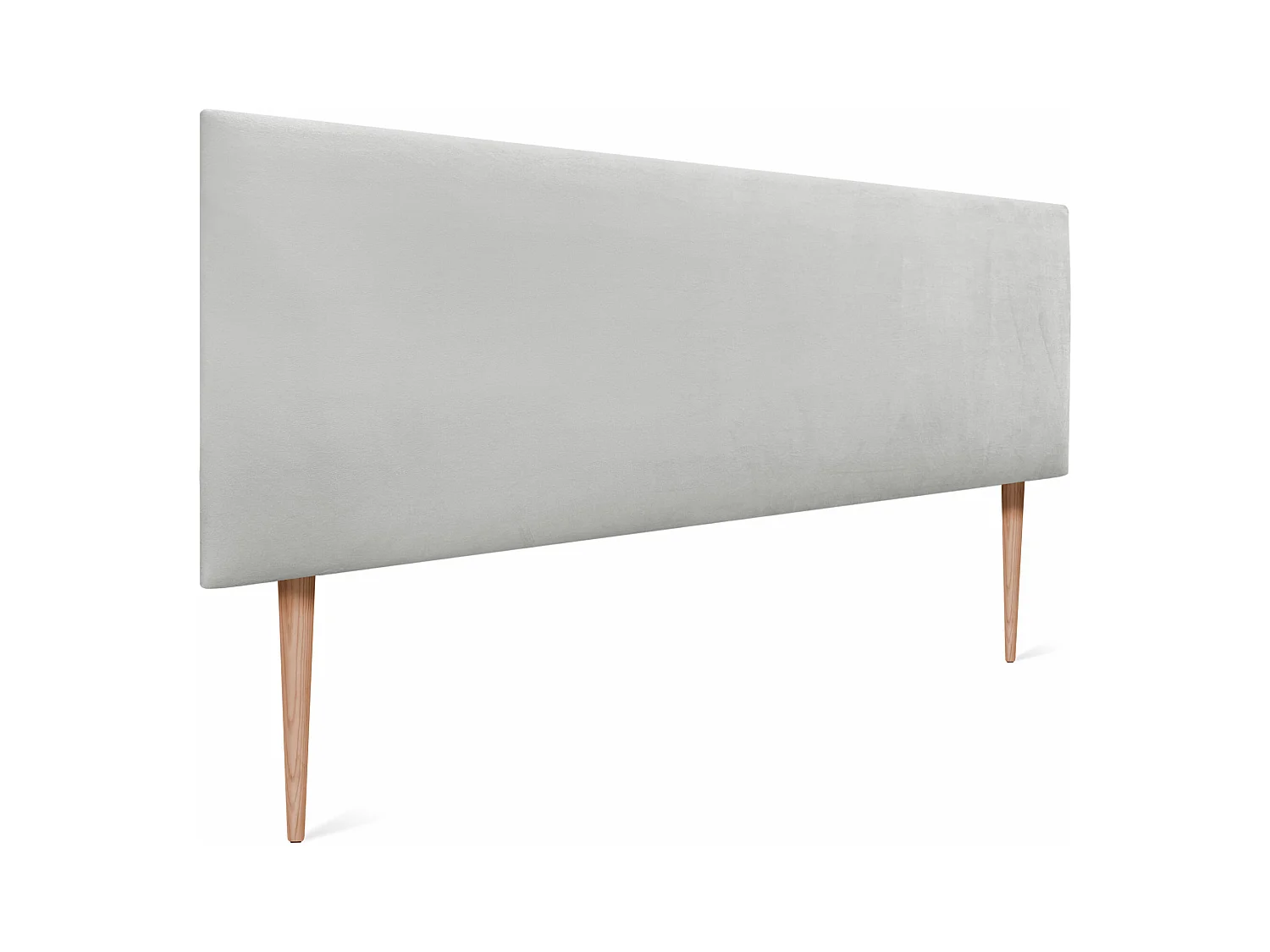 DHOME Tête de Lit Velours Lisse 150x115 avec Pieds de Lit 150/160 - Blanc