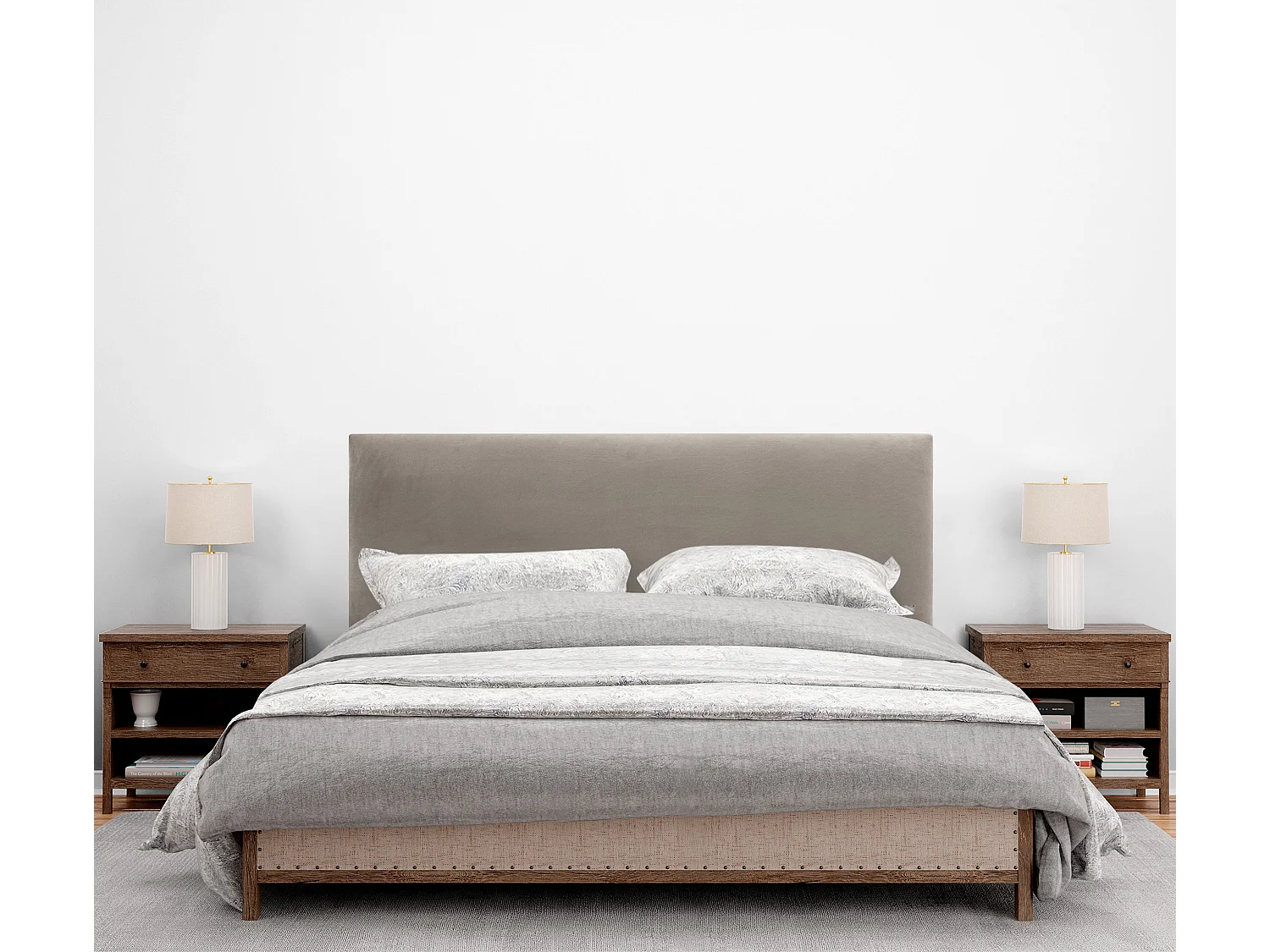 DHOME Kopfteil aus glattem Samt, 160 x 50, Betten 150/160 – Braun