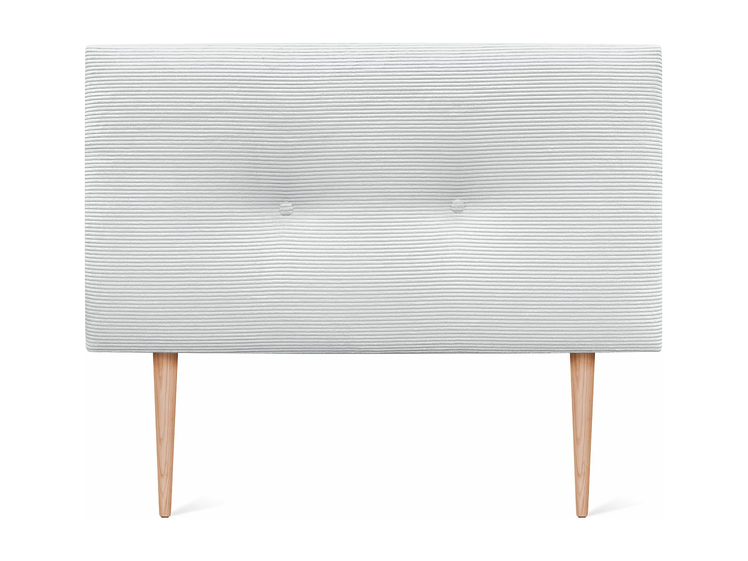 DHOME Tête de Lit Velours Côtelé Uni avec Boutons 90x115 avec Pieds de Lit 80/90 - Blanc