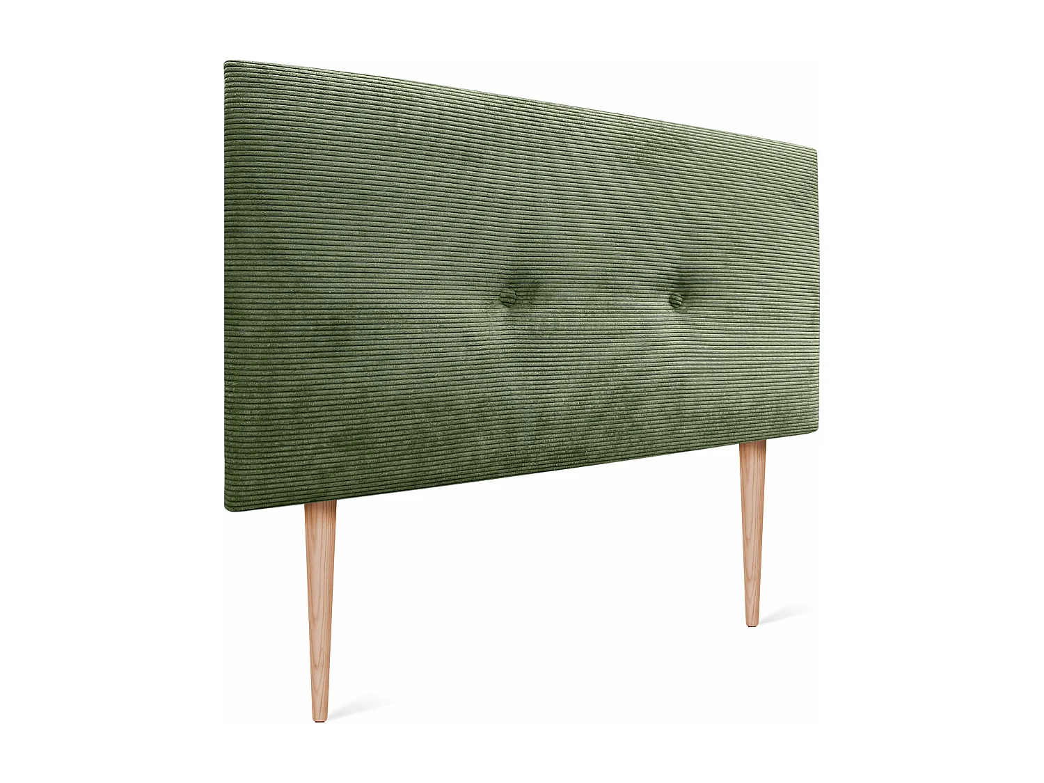 DHOME Cabecero de Pana Liso con Botones 110x115 con Patas Camas 105 - Verde Selva