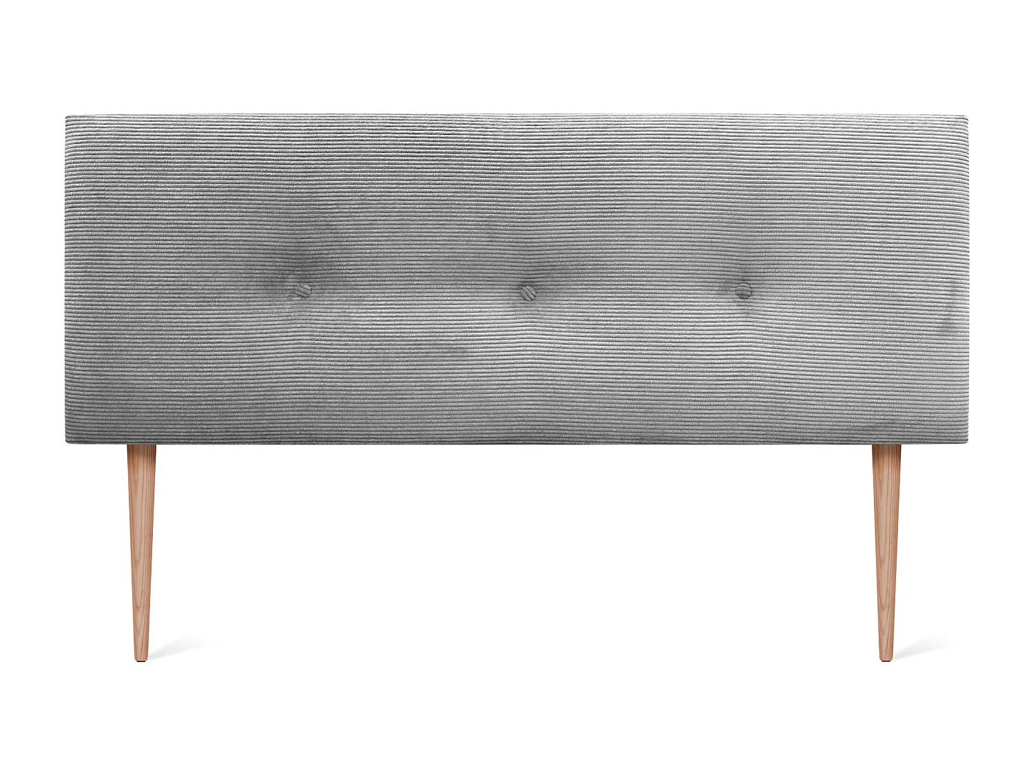 DHOME Tête de Lit Velours Côtelé Uni avec Boutons 145x115 avec Pieds de Lit 120/135/140 - Gris