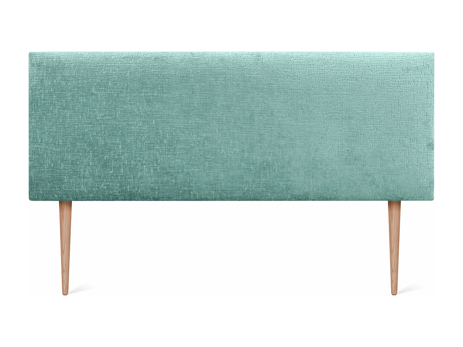 DHOME Tête de Lit Laine Naturelle 150x105cm avec Pieds de Lit 150 - Vert Aqua