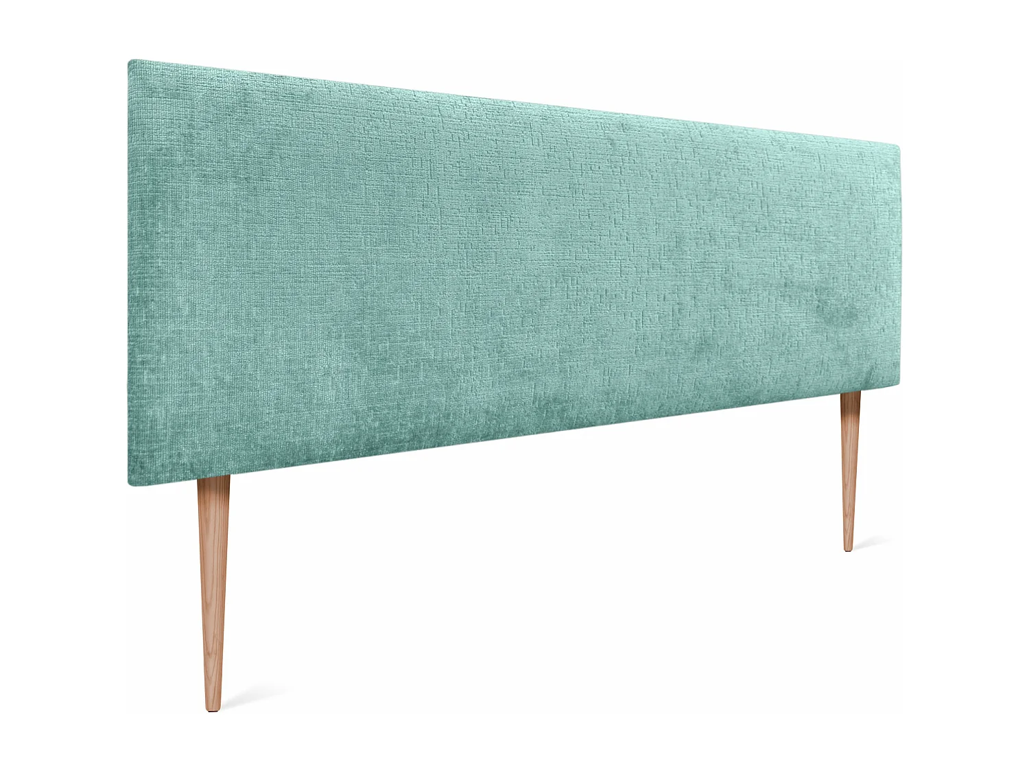 DHOME Tête de Lit Laine Naturelle 150x105cm avec Pieds de Lit 150 - Vert Aqua