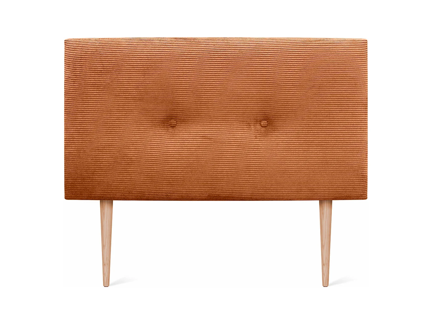 DHOME Tête de Lit Velours Côtelé Uni avec Boutons 95x105 avec Pieds de Lit 80/90 - Orange