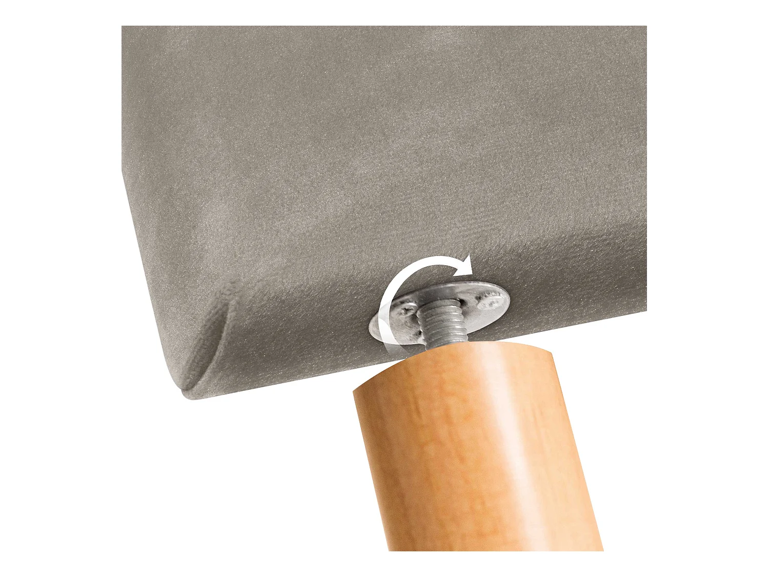 DHOME Kopfteil aus glattem Samt mit Knöpfen 110 x 115 mit Bettbeinen 105 – Braun