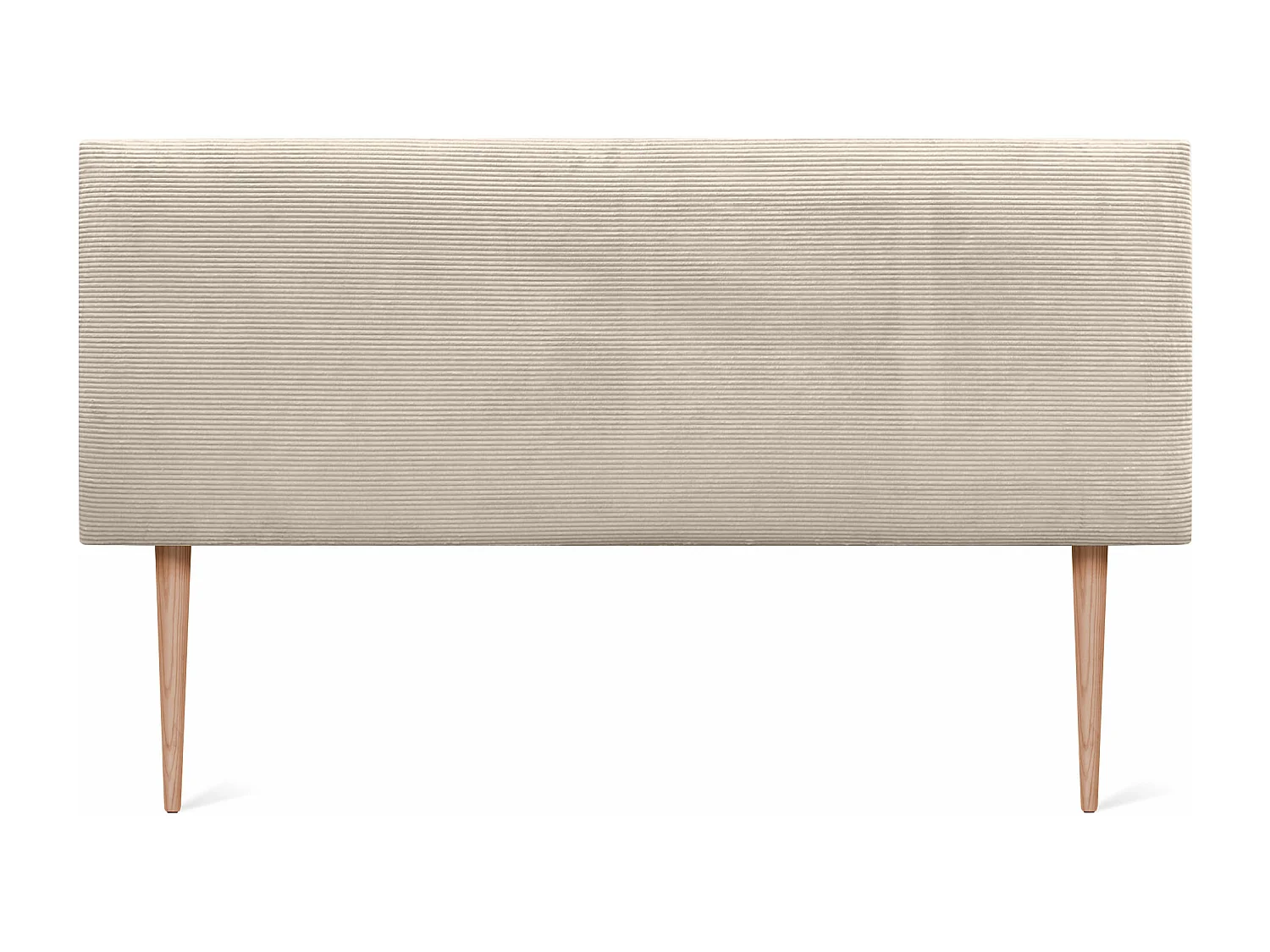 DHOME Glattes Cord-Kopfteil 135x105 mit Bettbeinen 120/135/140 – Beige