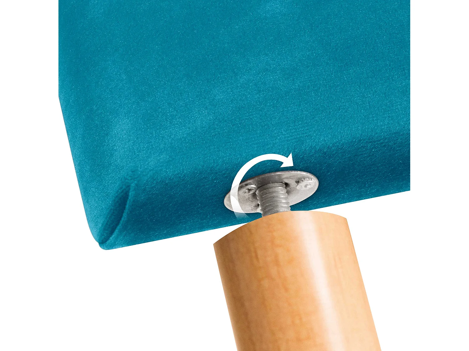 DHOME Tête de Lit Velours Lisse avec Boutons 135x115 avec Pieds de Lit 120/135/140 - Bleu Clair