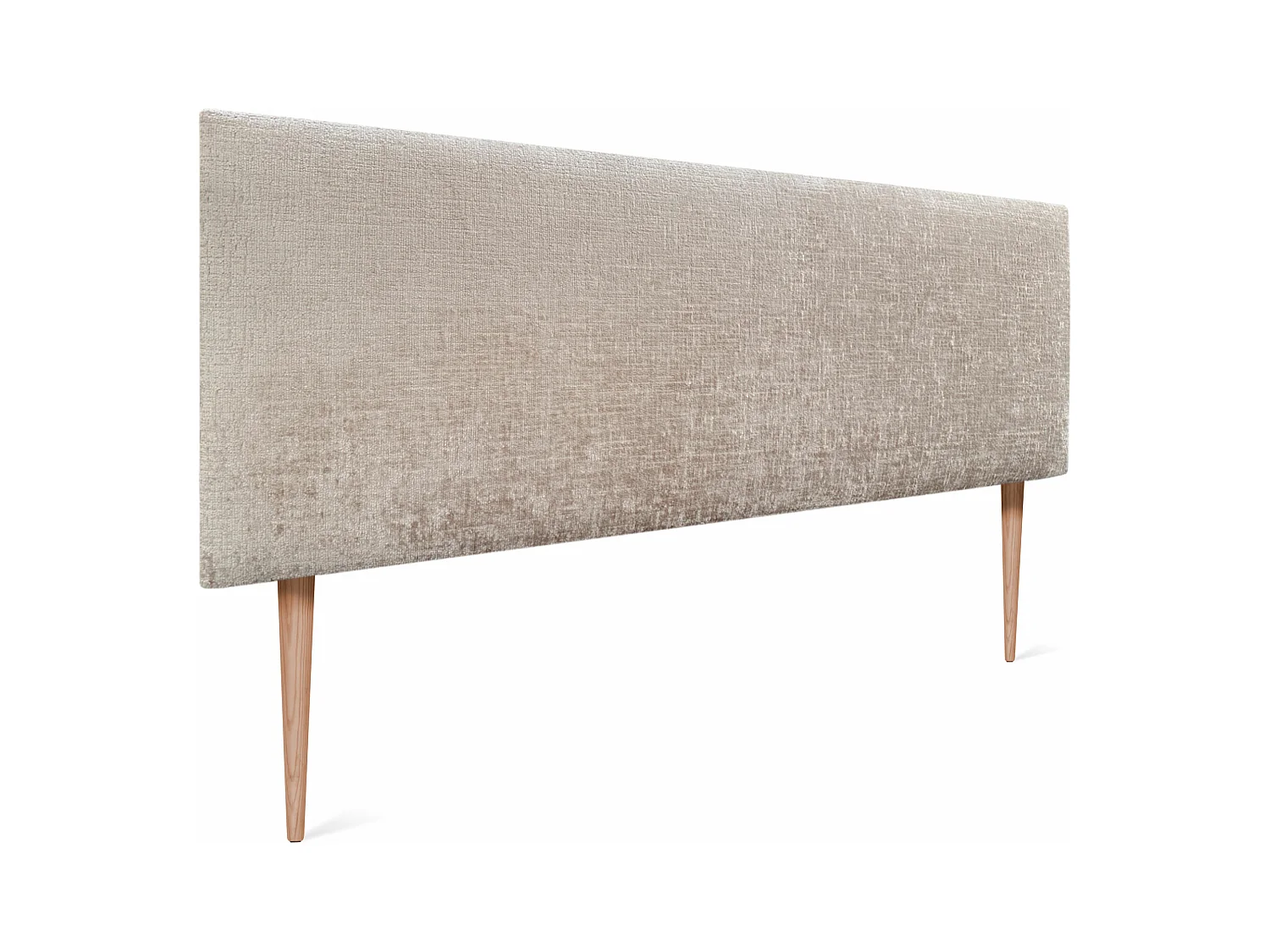 DHOME Tête de Lit Laine Naturelle 135x105cm avec Pieds de Lit 120/135 - Beige