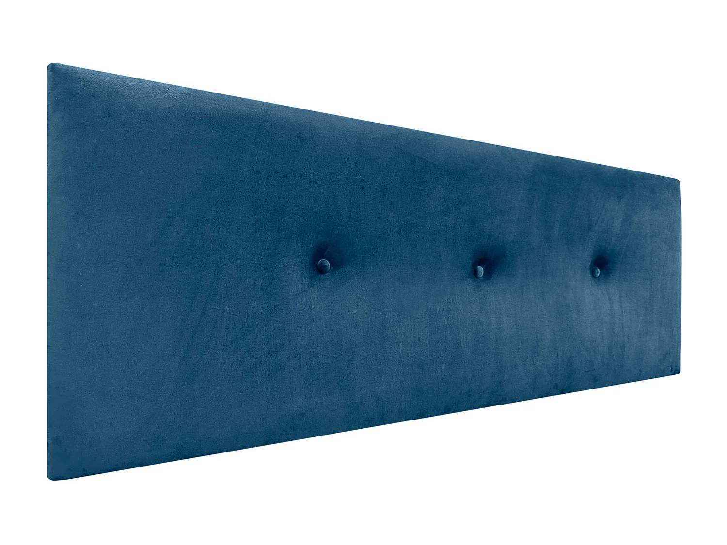 DHOME Tête de Lit Velours Lisse avec Boutons 145x60 Lits 120/135/140 - Bleu
