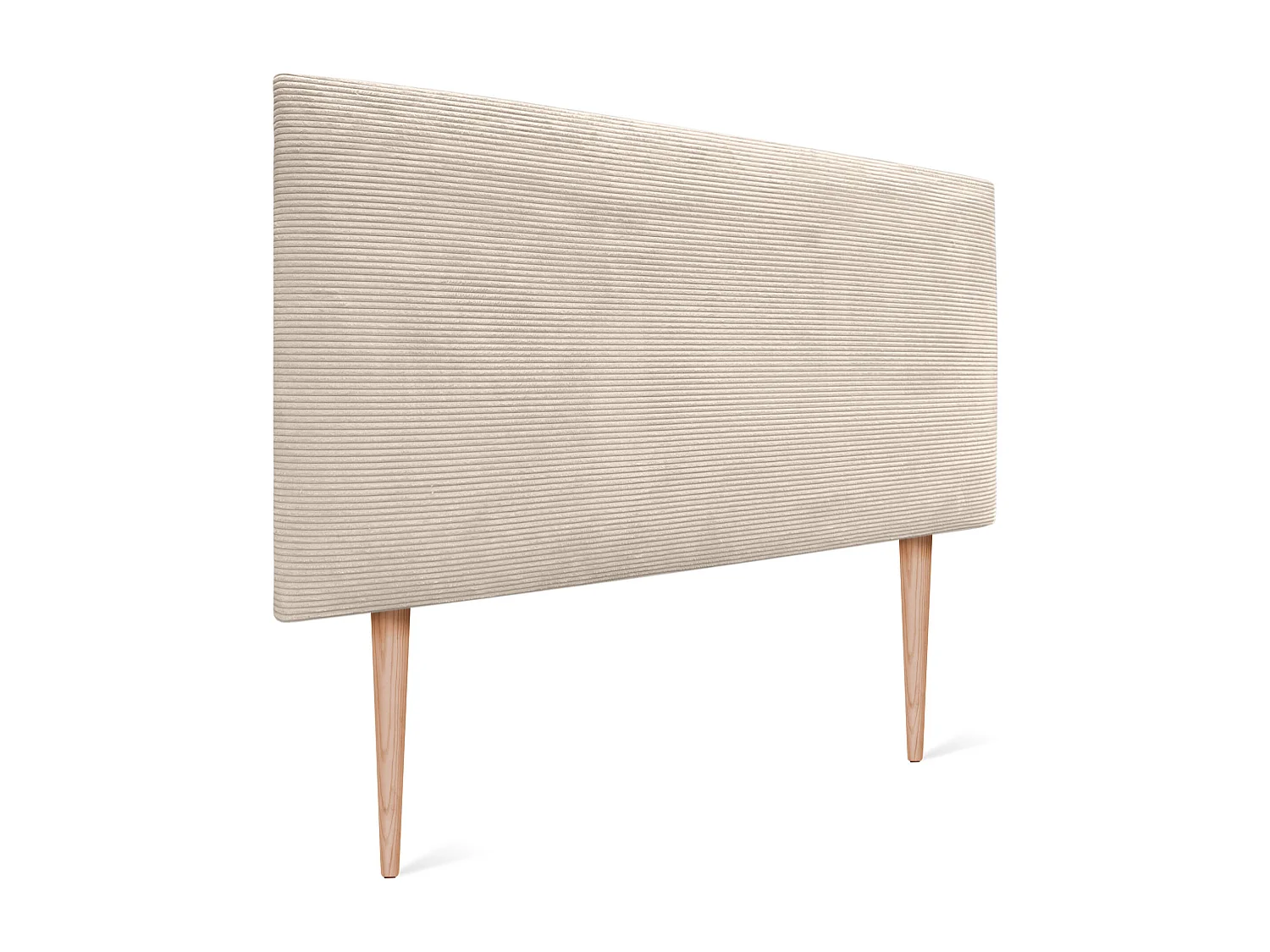 DHOME Glattes Cord-Kopfteil 160x115 mit Bettbeinen 150/160 – Beige