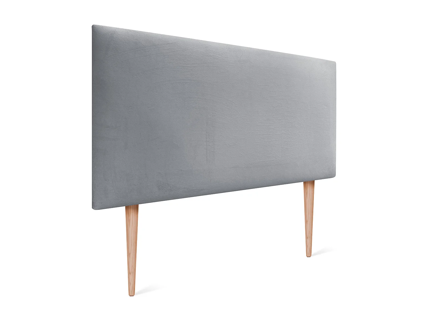 DHOME Tête de Lit Velours Lisse 95x115 avec Pieds de Lit 80/90 - Gris Clair