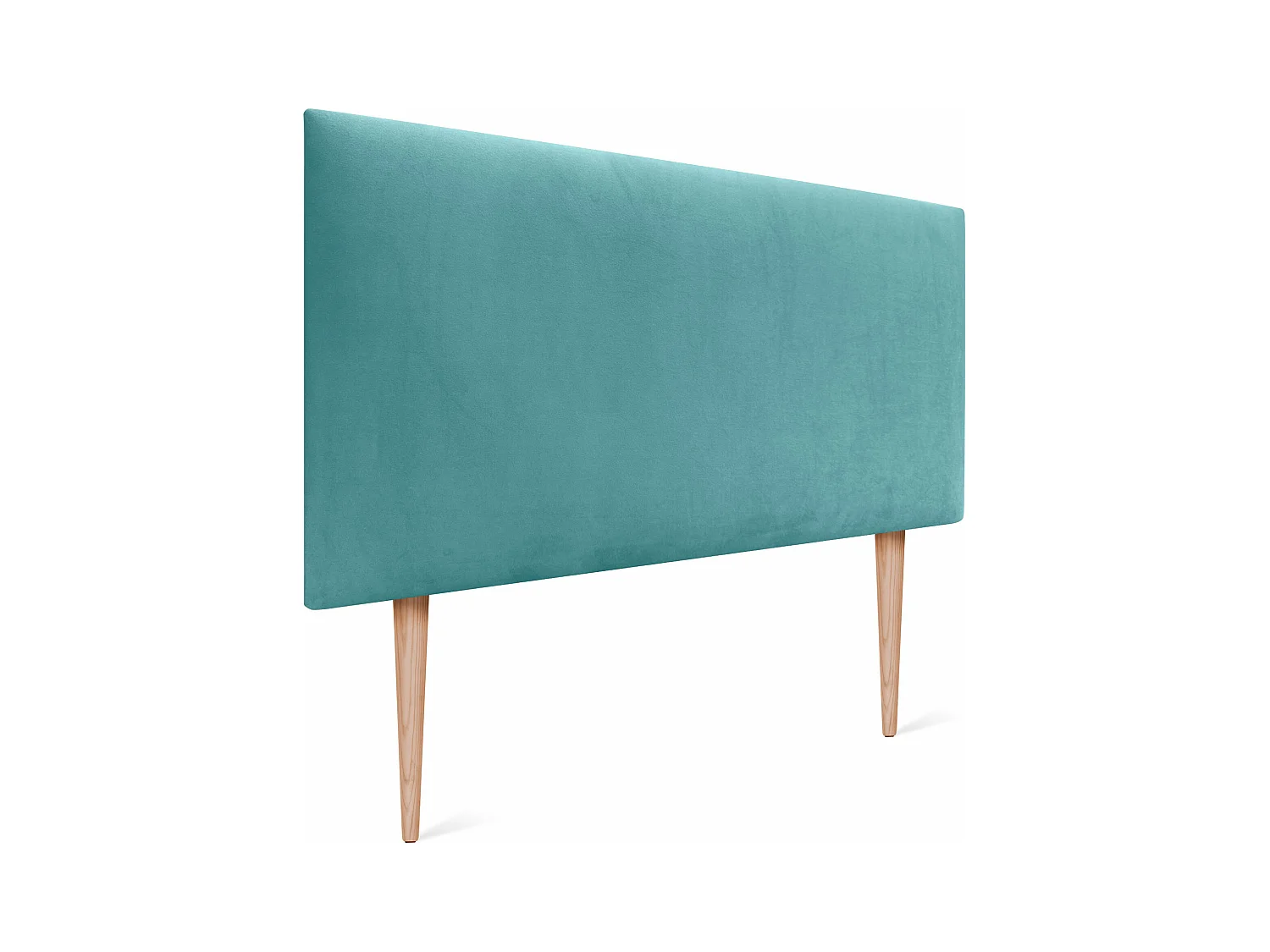 DHOME Tête de Lit Velours Lisse 105x105 avec Pieds de Lit 105 - Turquoise