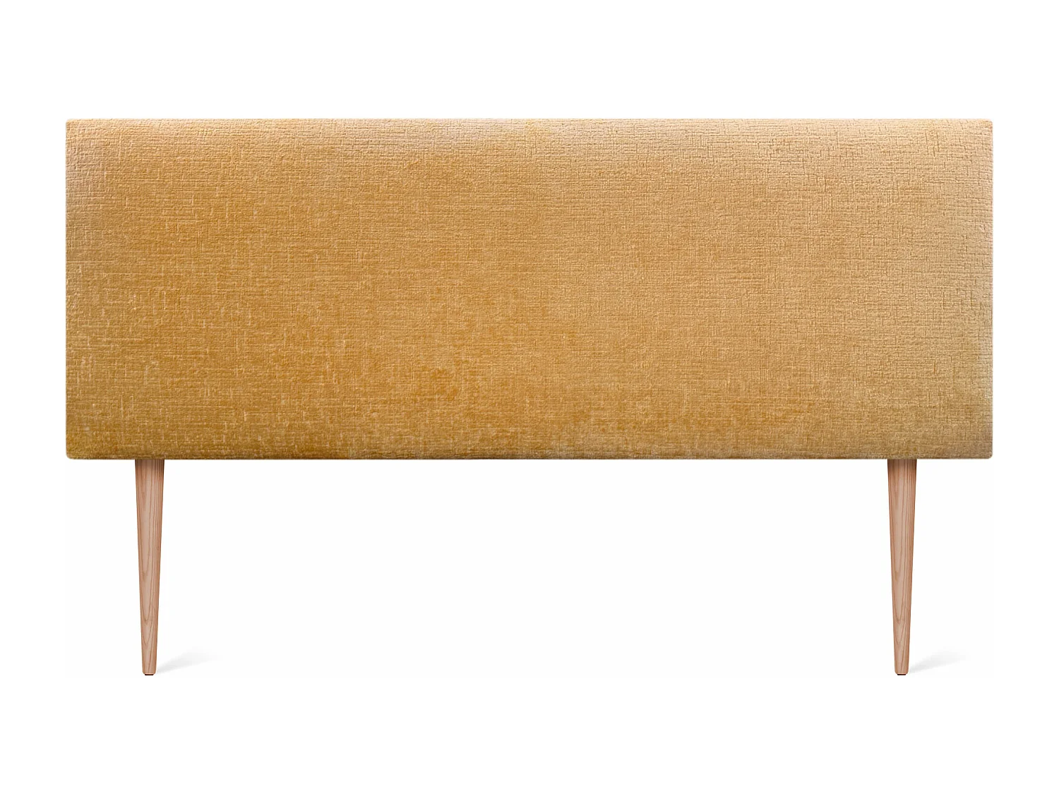 DHOME Kopfteil aus Naturwolle 135 x 115 cm mit Bettbeinen 120/135 – Senf