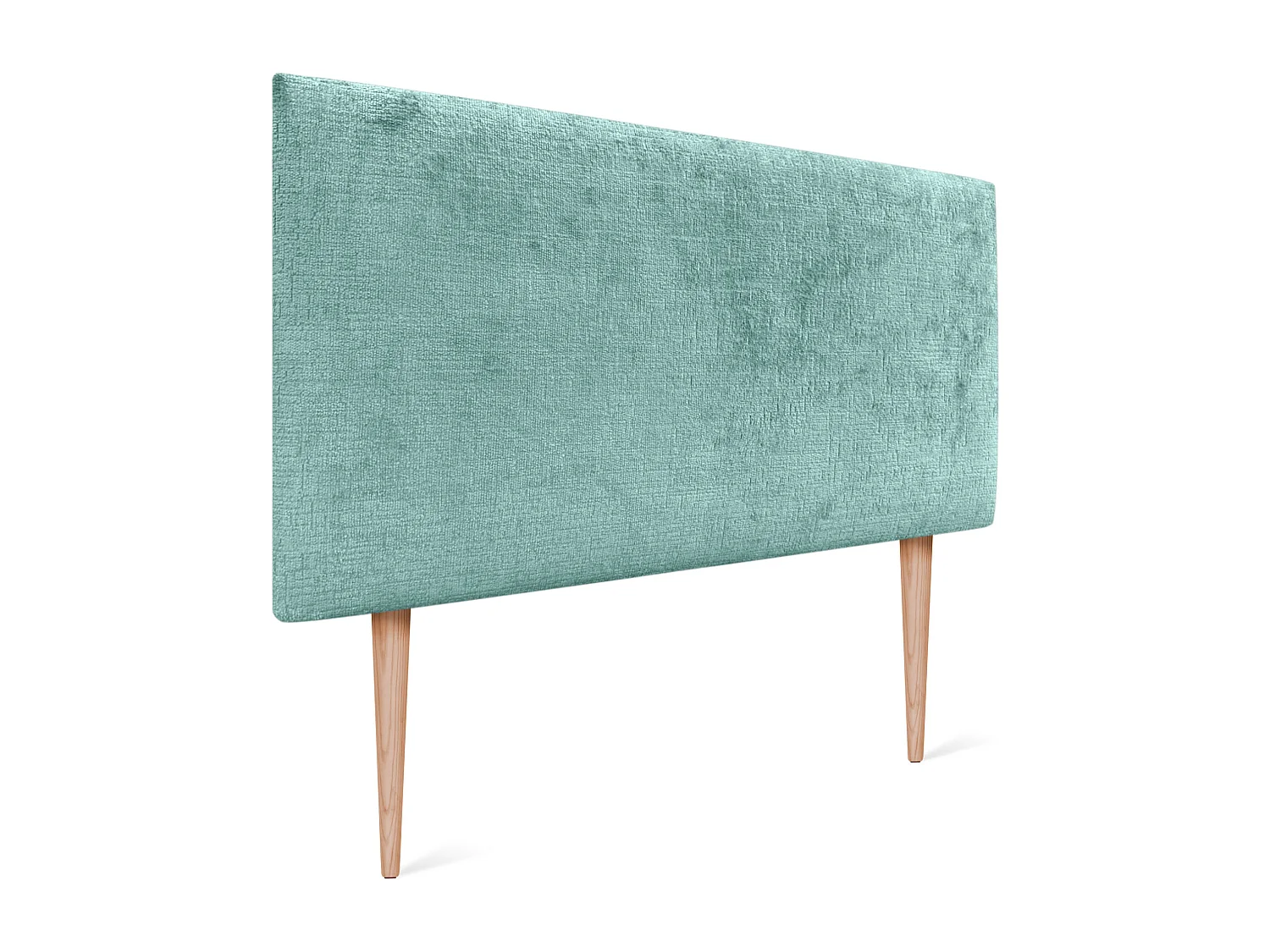 DHOME Tête de Lit Laine Naturelle 95x105cm avec Pieds de Lit 90 - Vert Aqua